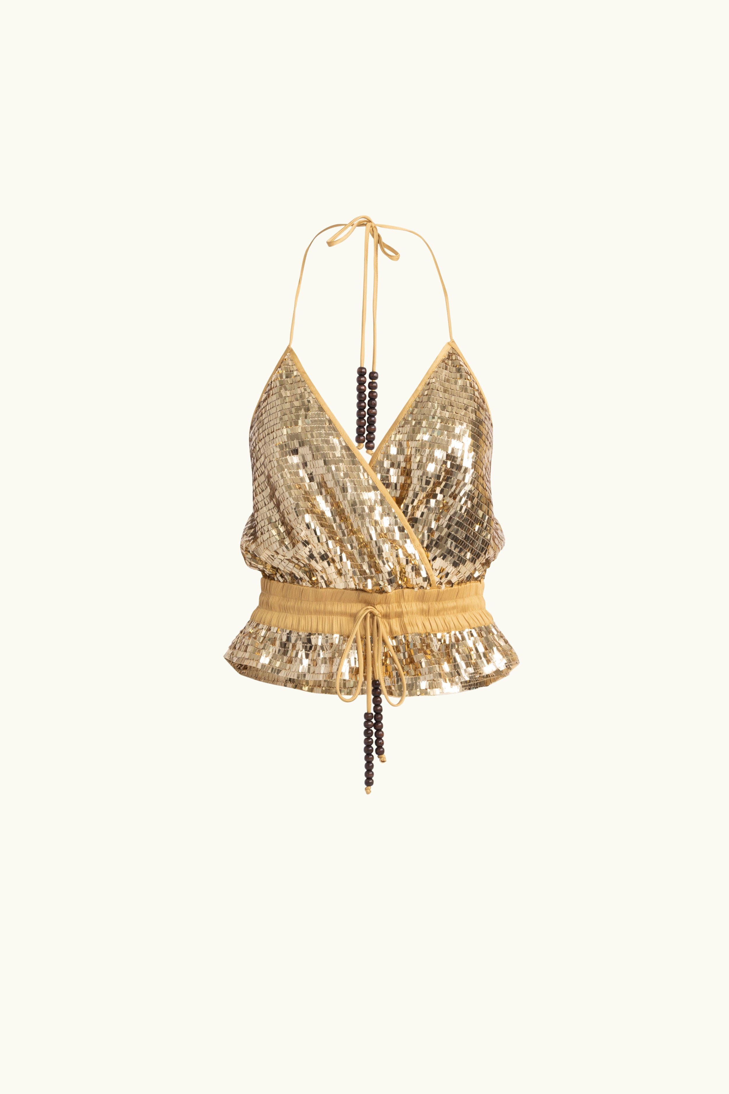 Marella Halter Neck Sequin Top