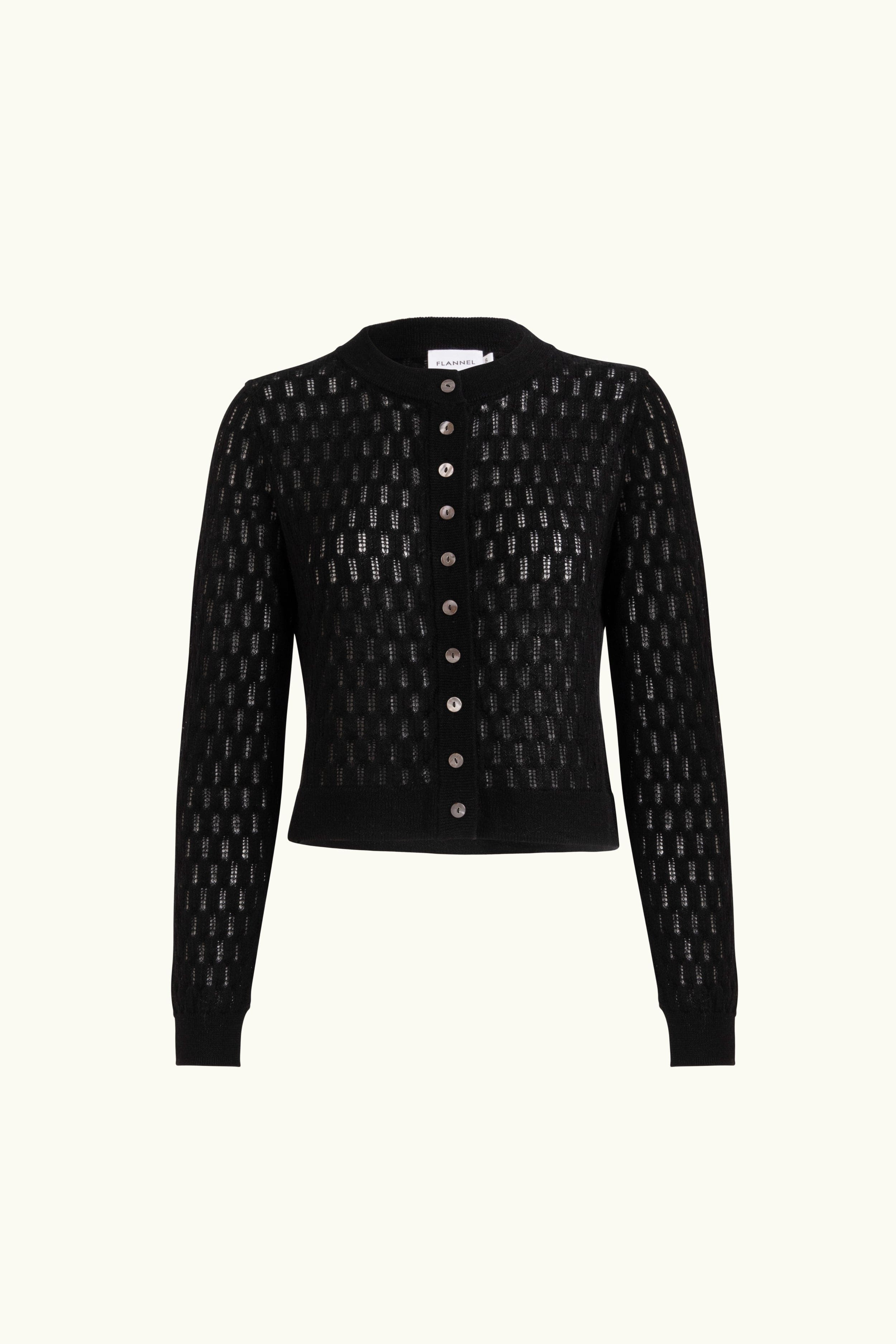 Miley Pointelle Merino Wool & Linen Cardigan