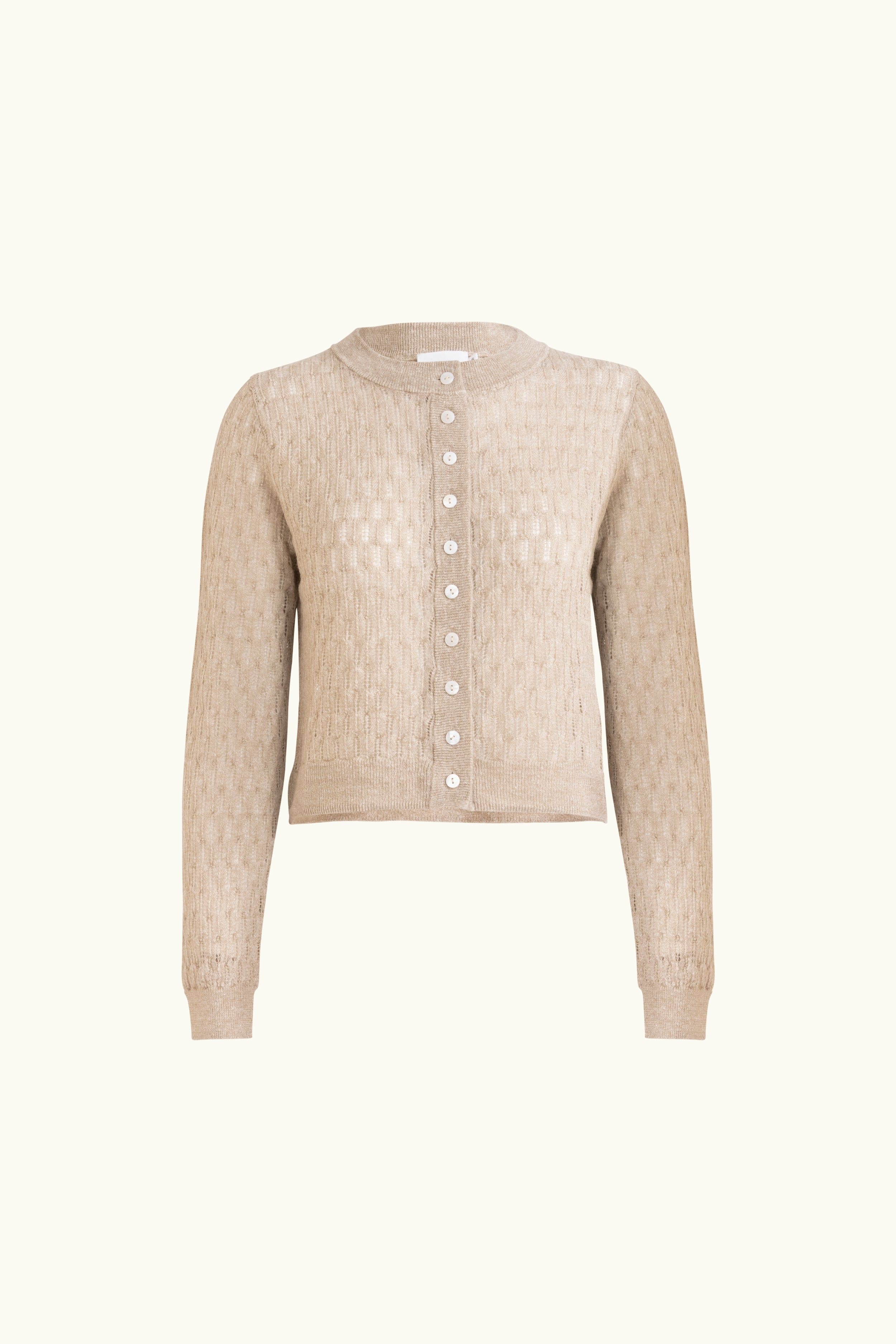 Miley Pointelle Merino Wool & Linen Cardigan