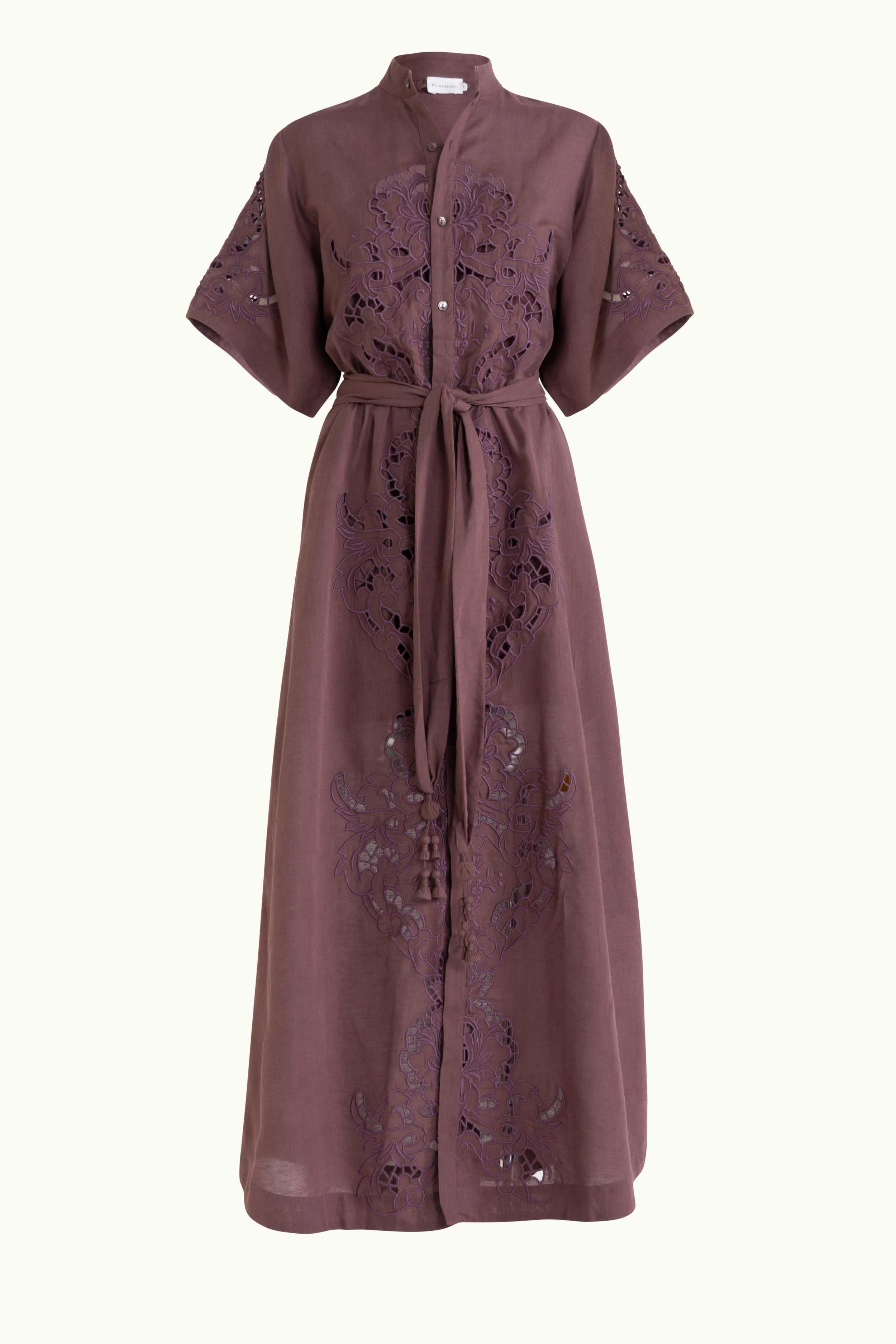 Pascal Embroidered Cutout Shirt Dress