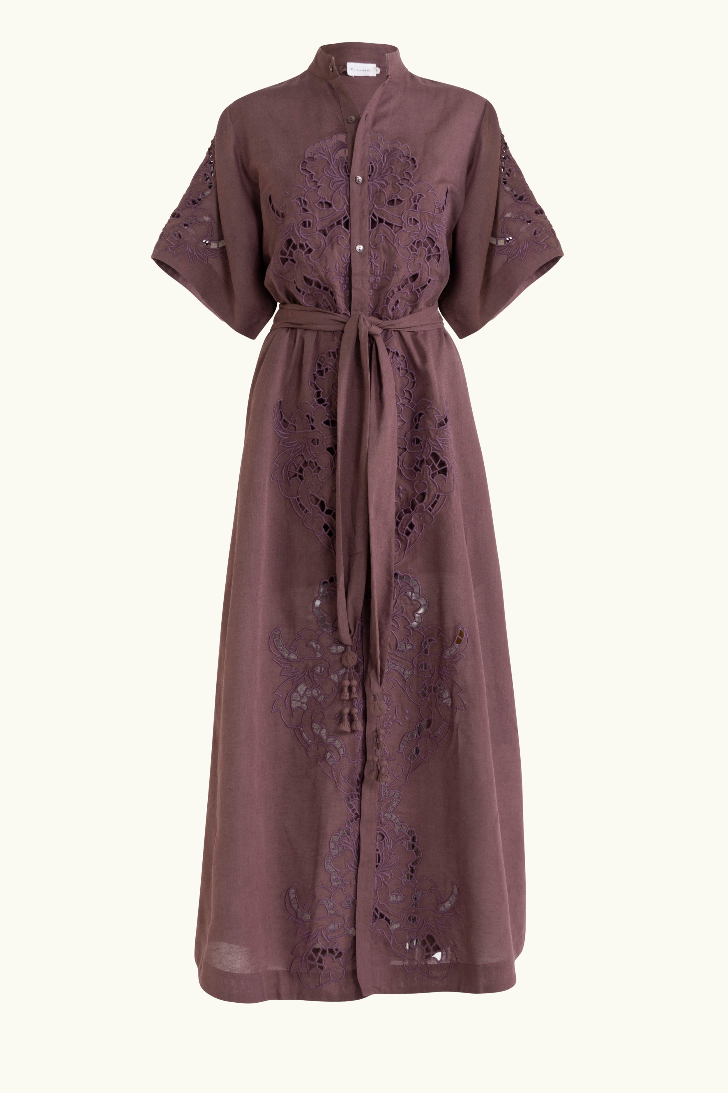 Pascal Embroidered Cutout Shirt Dress