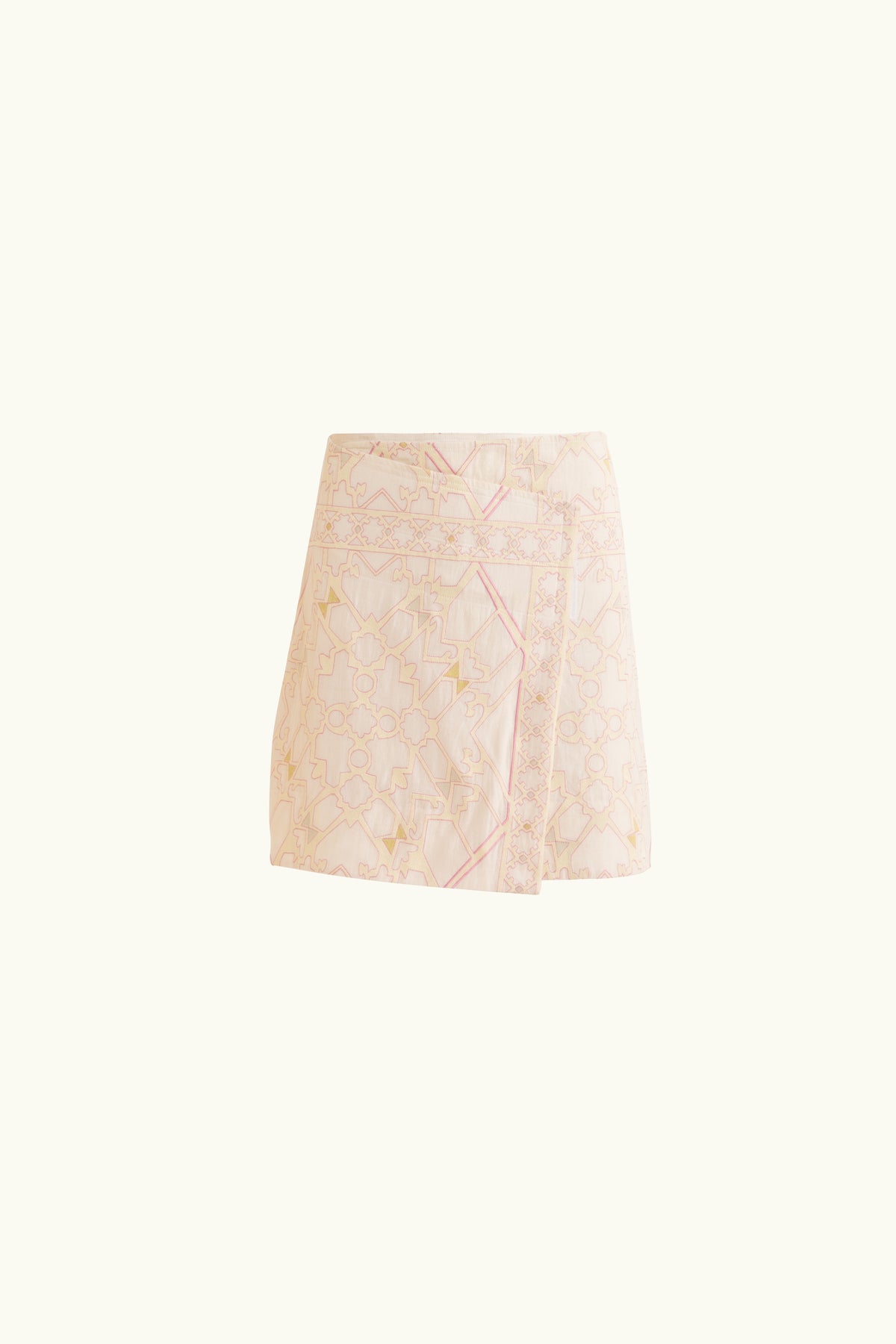 Jericho Embroidered Mini Wrap Skirt