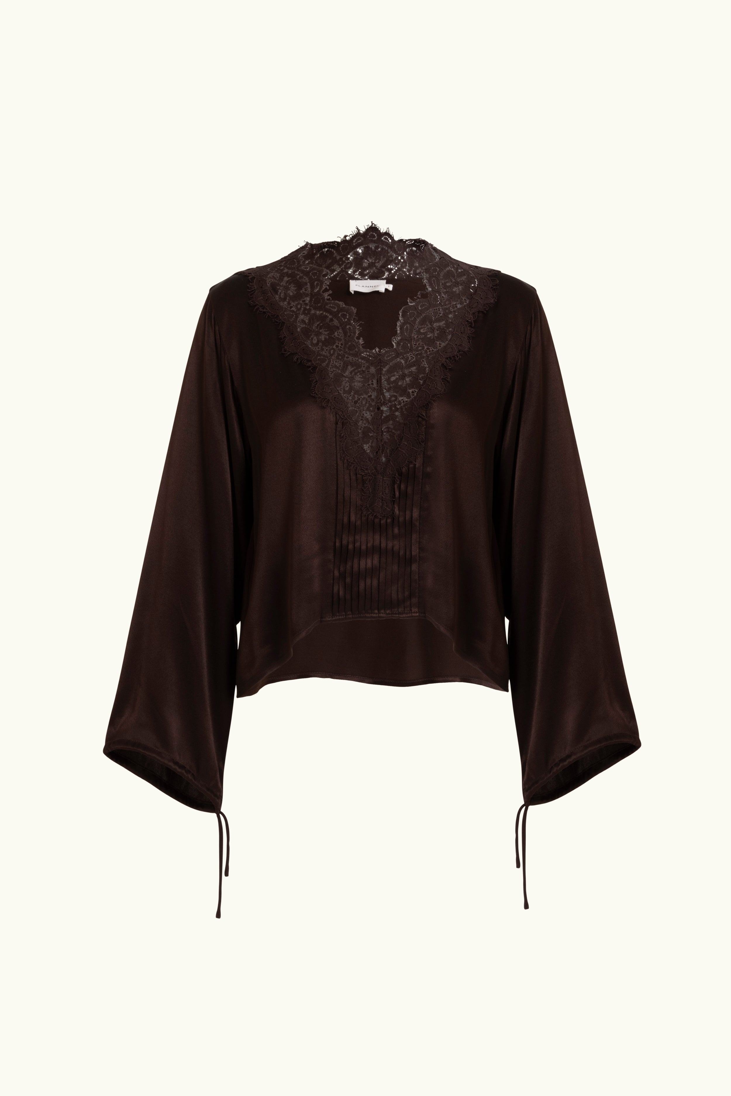 Lenny Satin Lace Long Sleeve Top