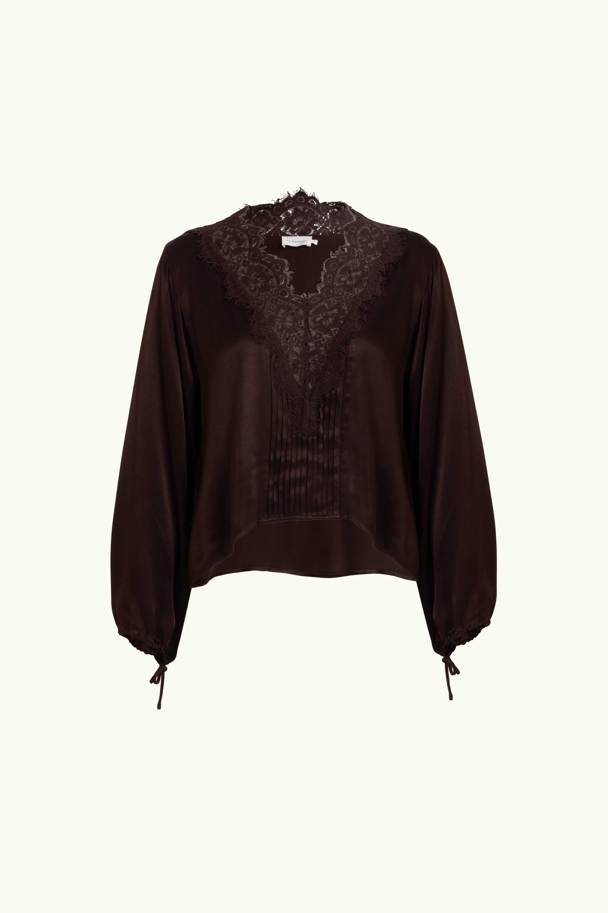 Lenny Satin Lace Long Sleeve Top