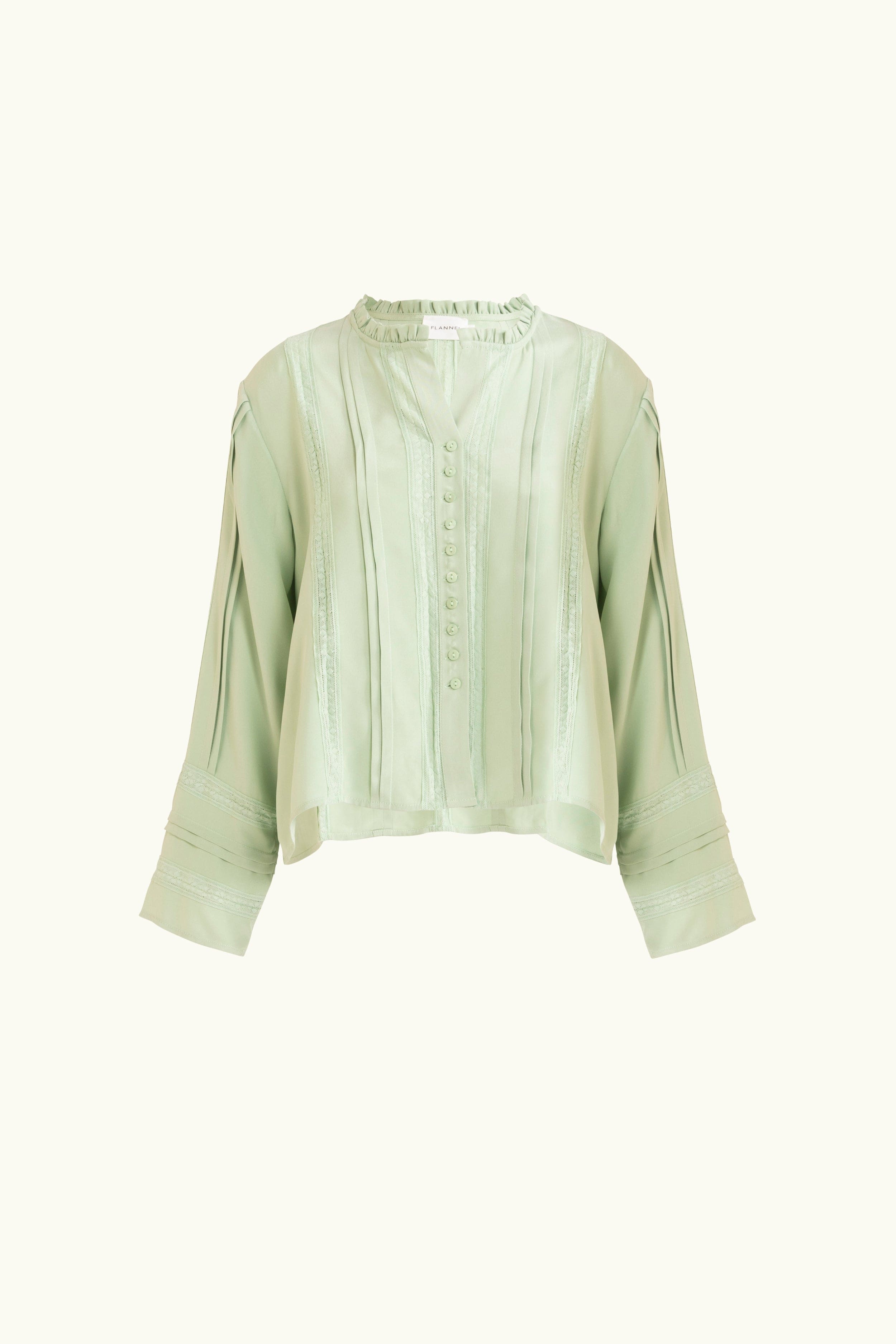 Albrey Silk Crepe Long Sleeve Top