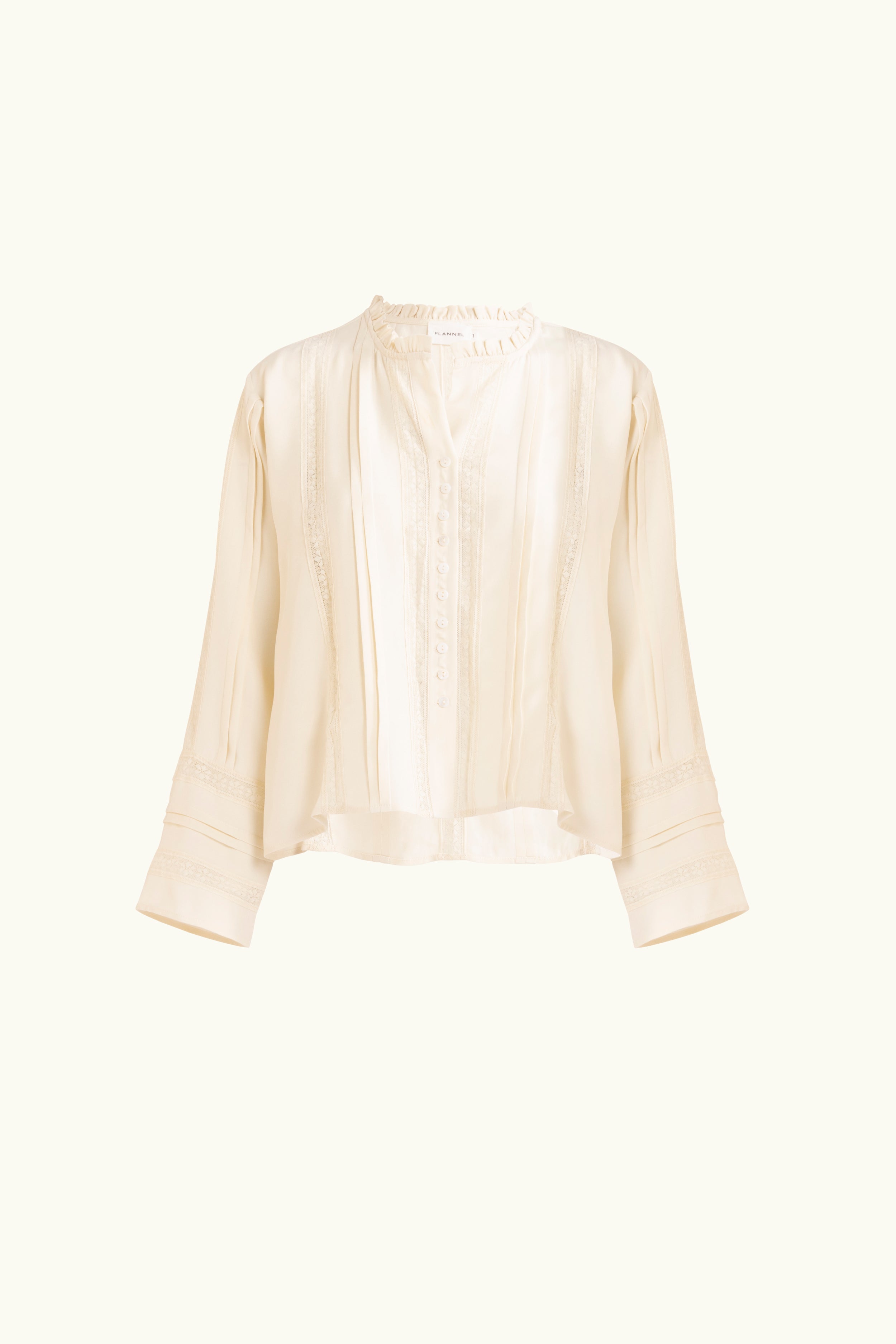 Albrey Silk Crepe Long Sleeve Top