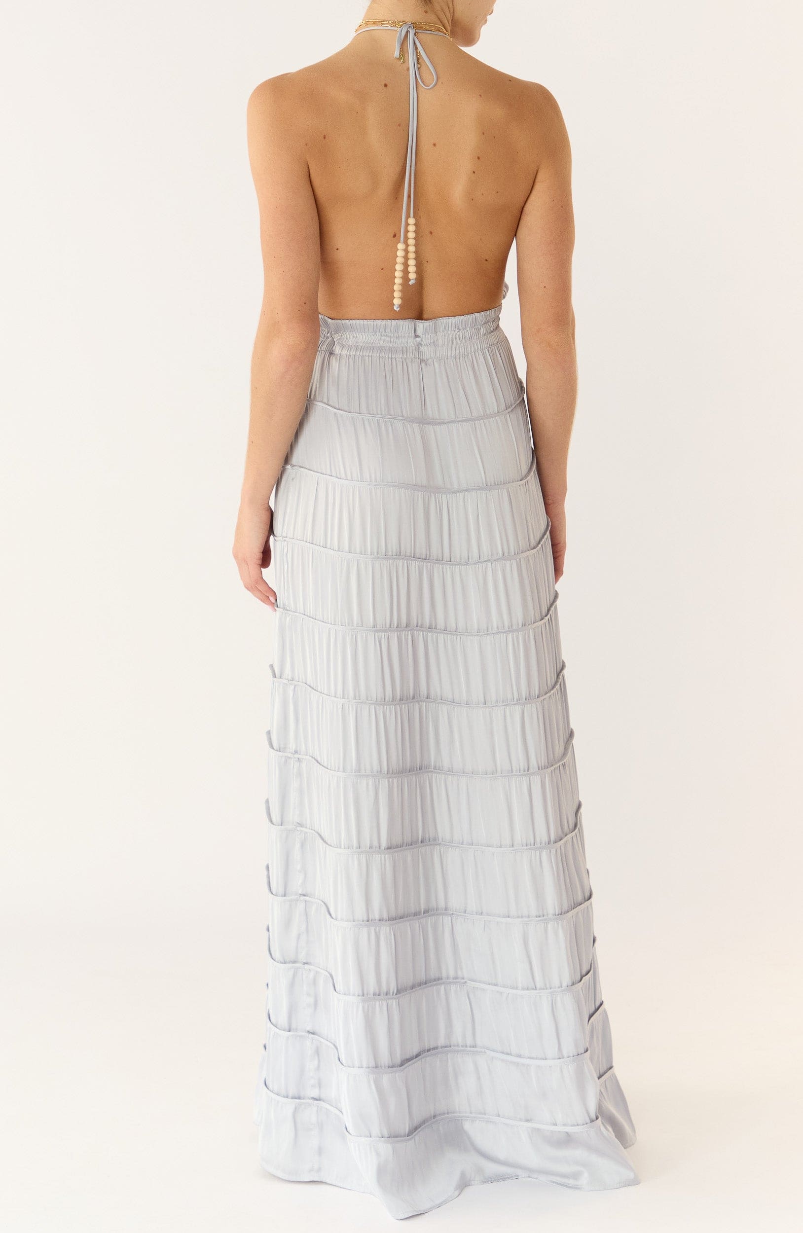 Alina Satin Halter Maxi Dress