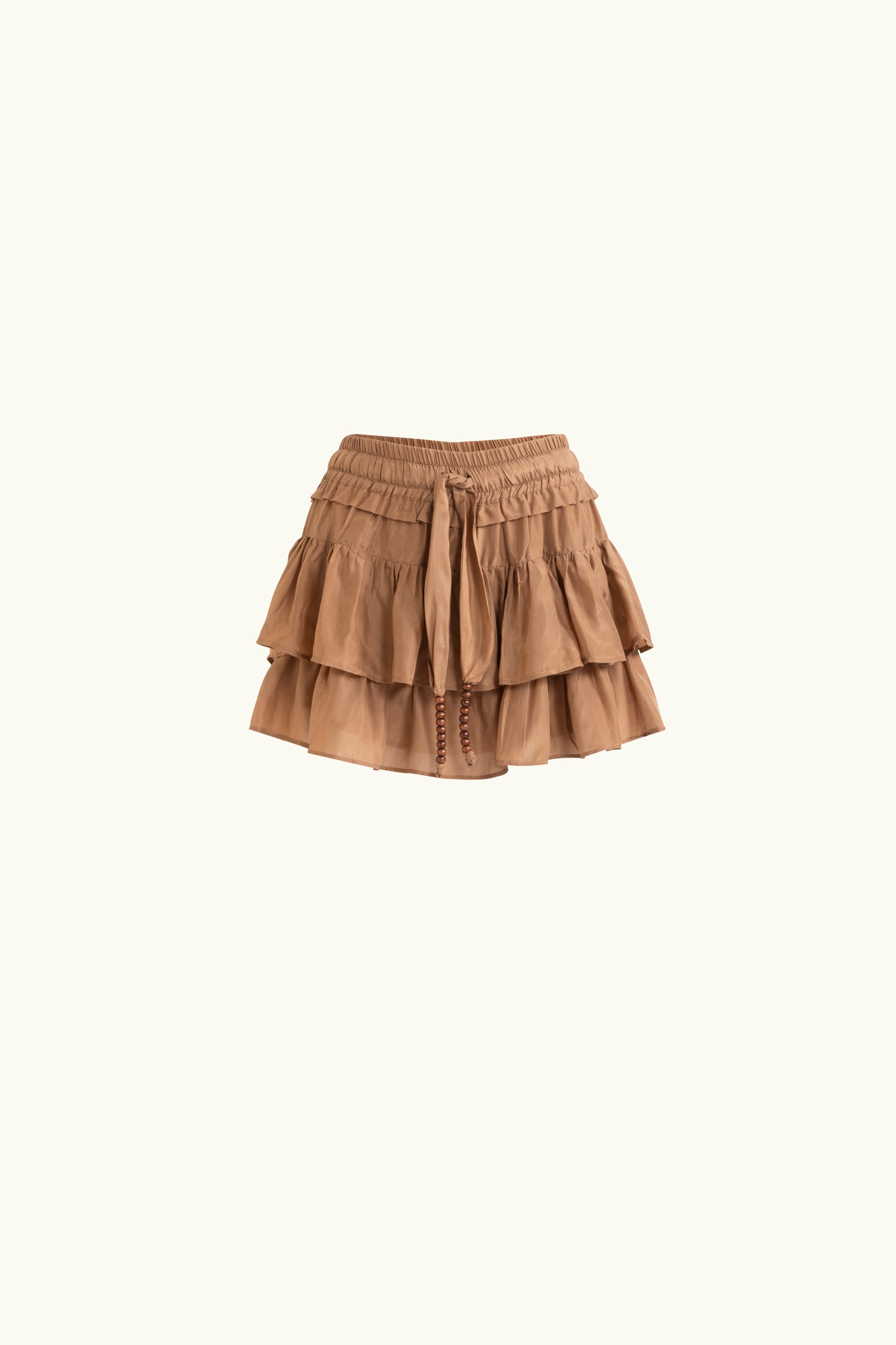 Amal Silk Habotai Frill Short