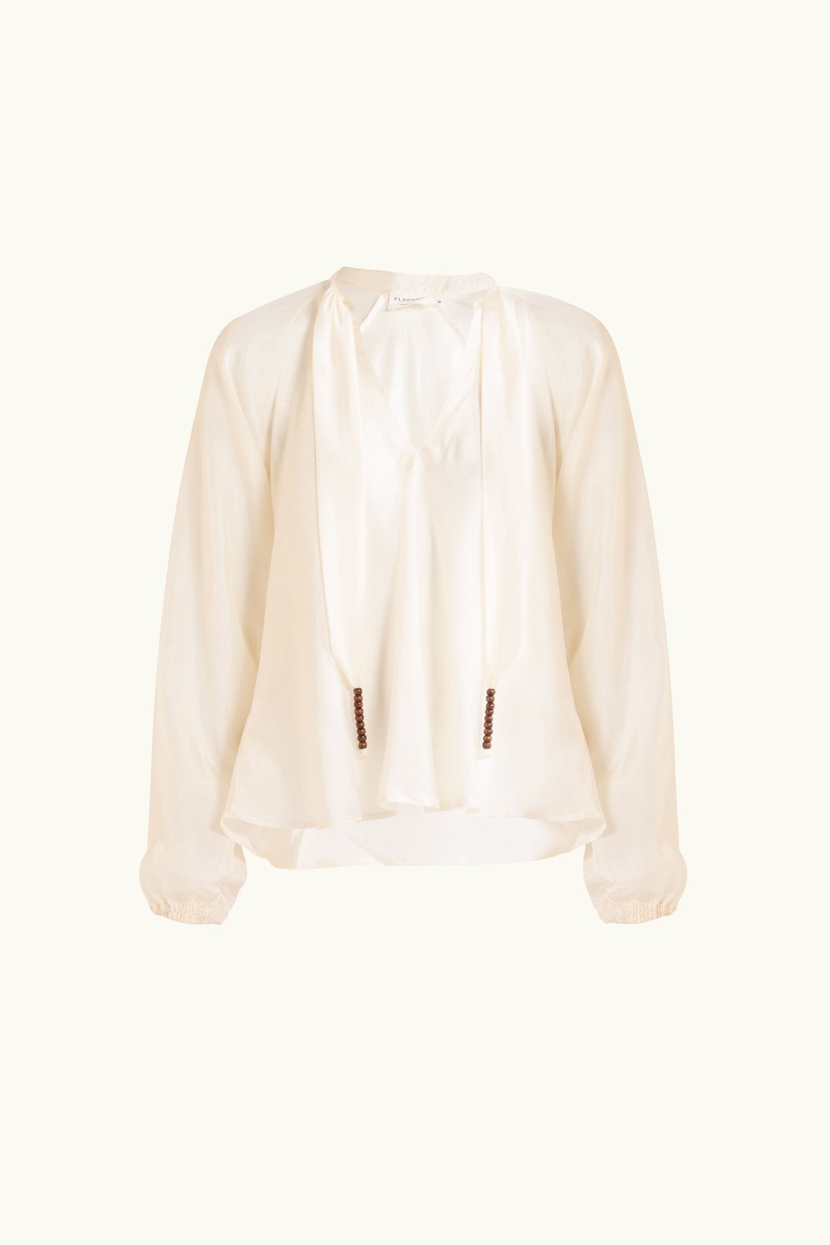 Amal Silk Habotai Long Sleeve Top