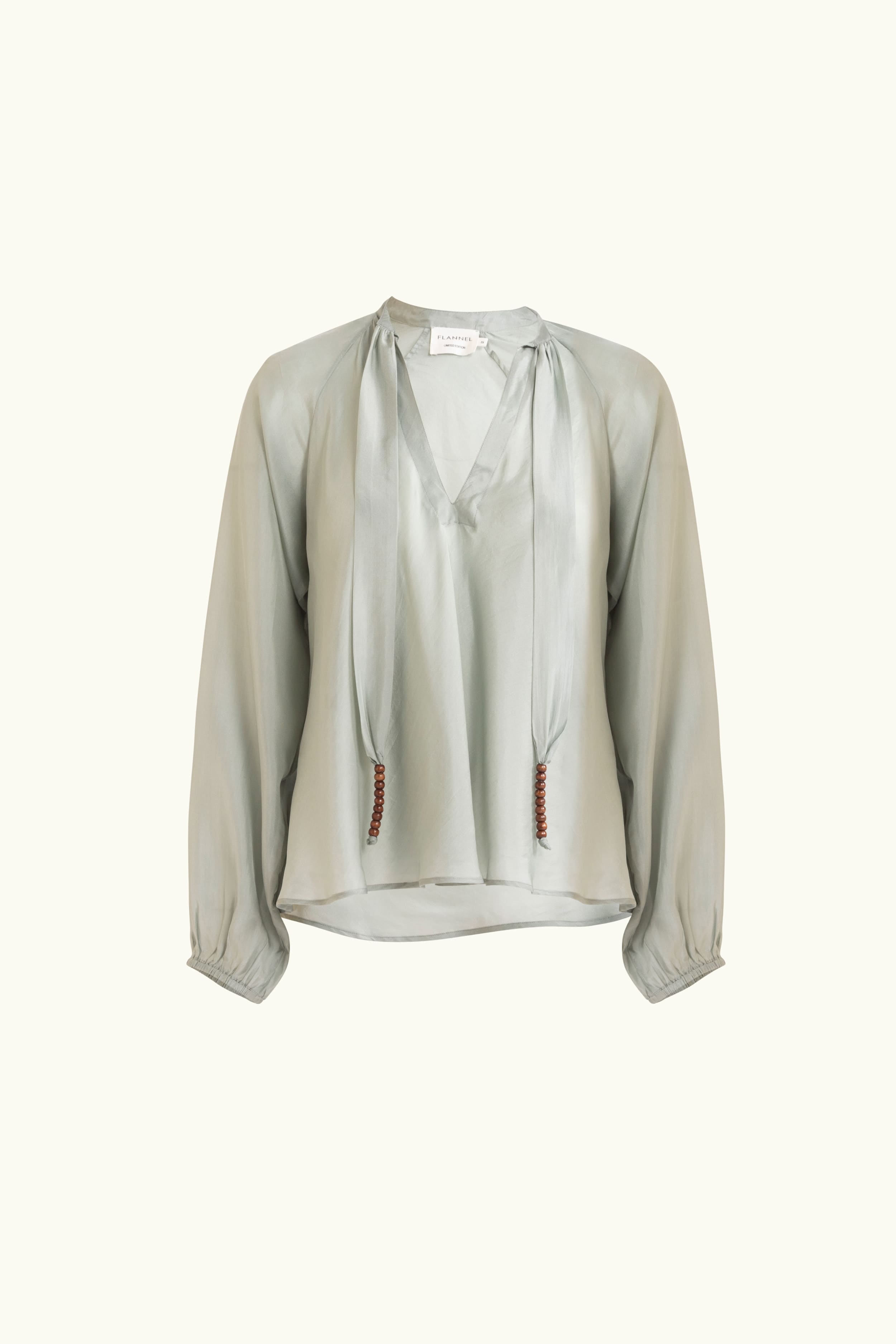 Amal Silk Habotai Long Sleeve Top