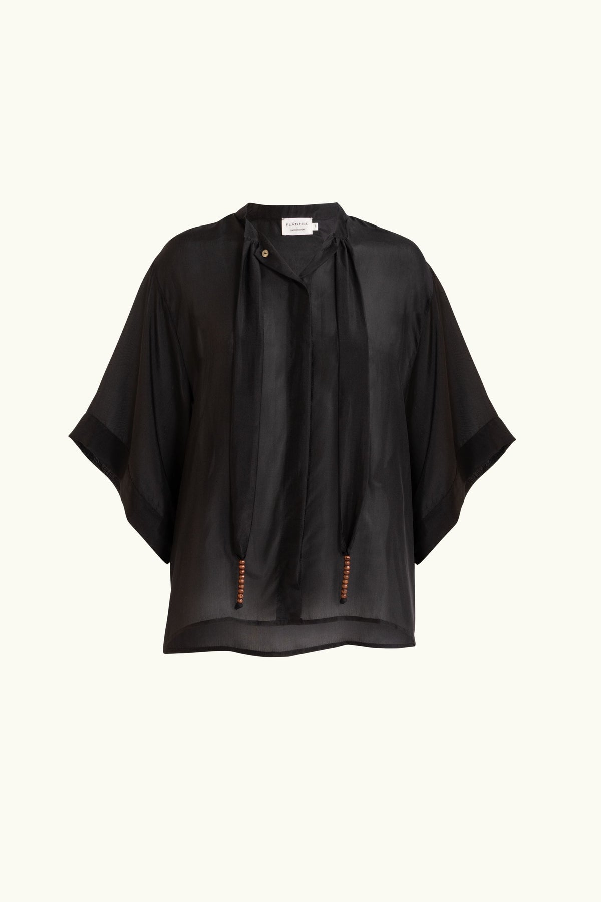 Amal Silk Habotai Short Sleeve Top