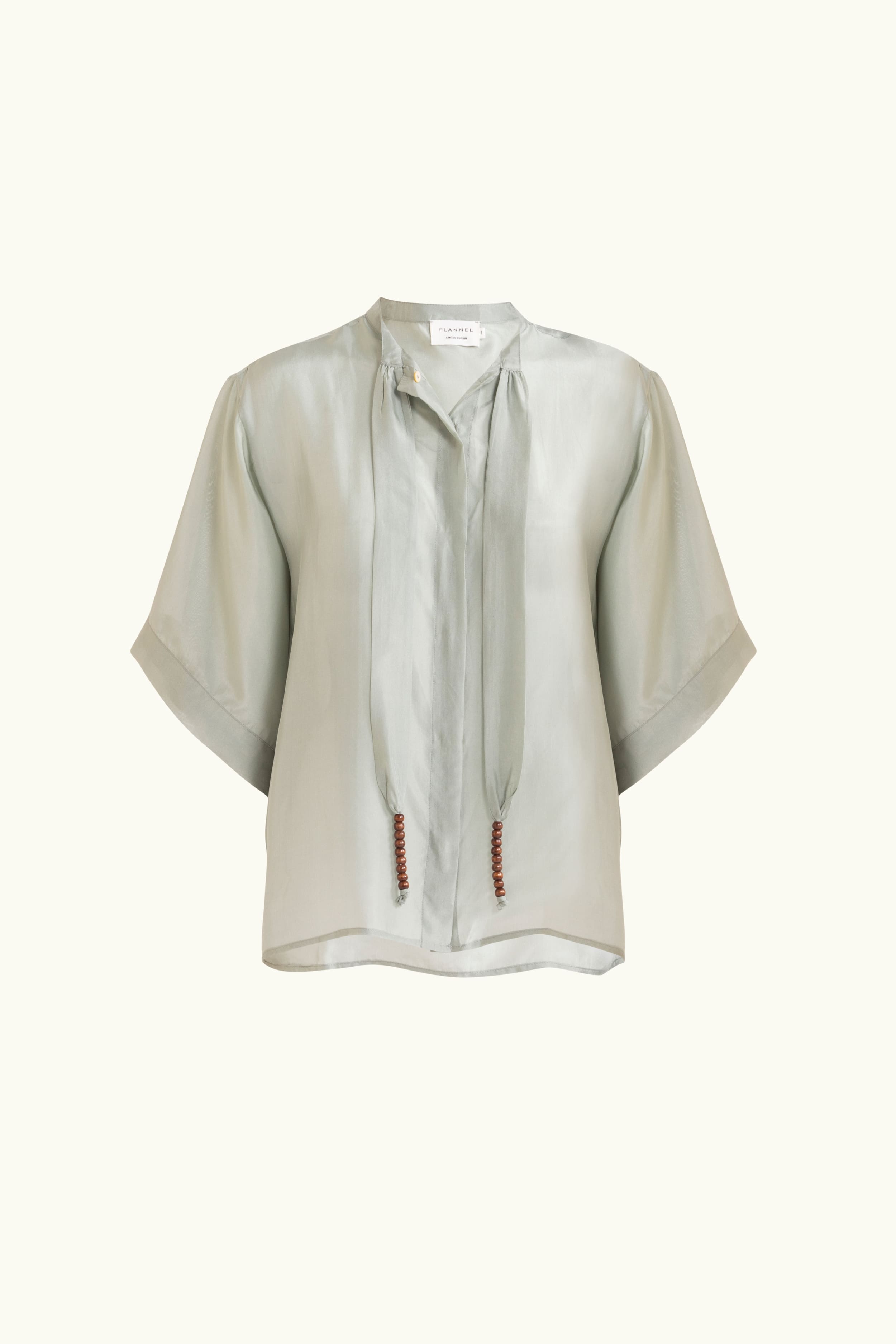 Amal Silk Habotai Short Sleeve Top