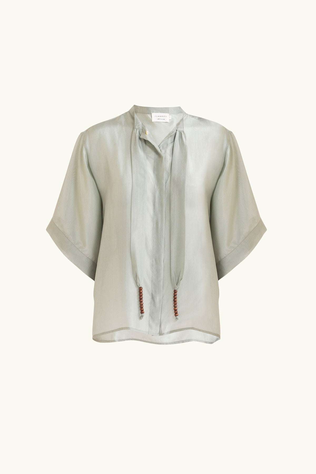 Amal Silk Habotai Short Sleeve Top