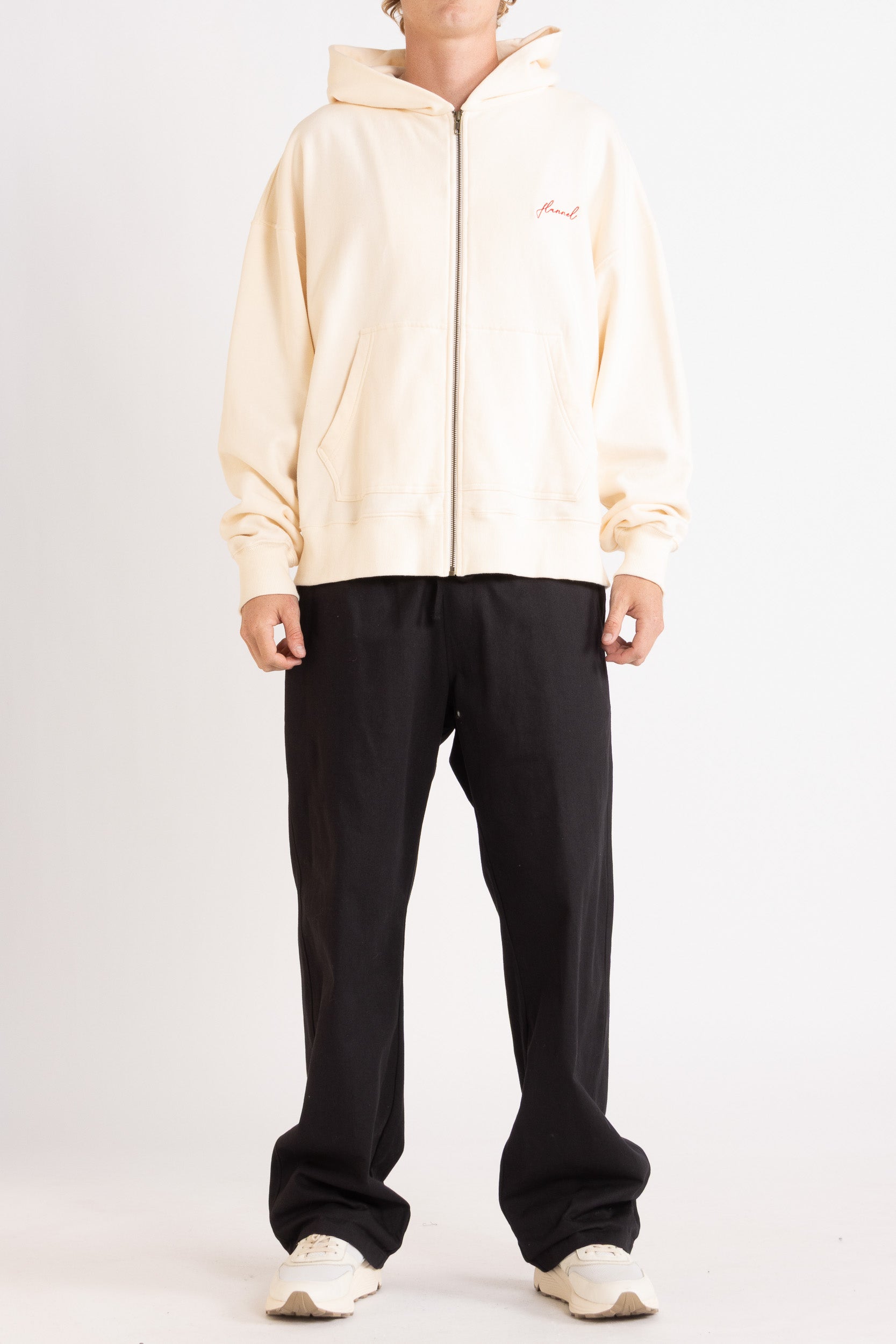 Anders Cotton Logo Zip Hoodie