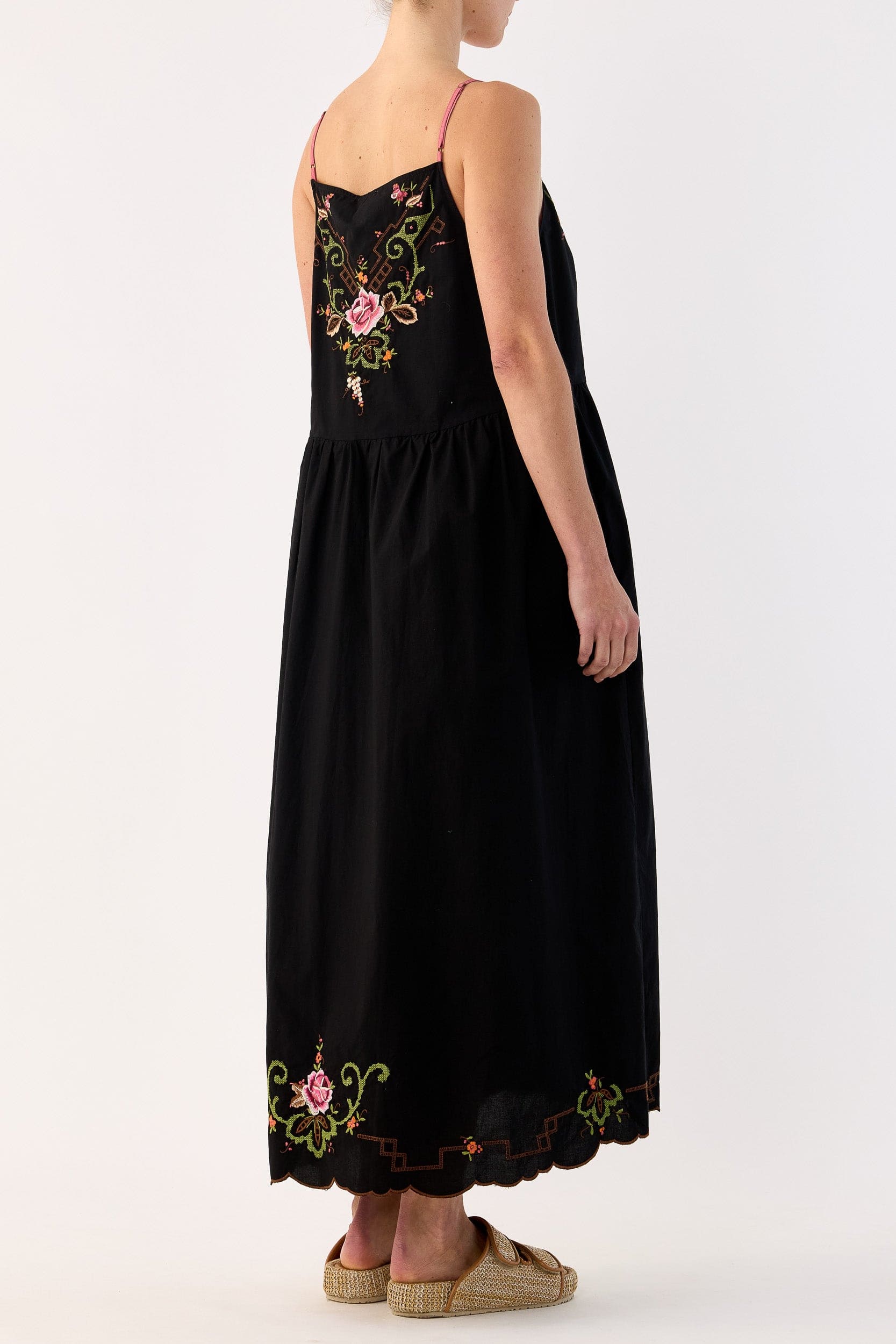 Esther Embroidered Cotton Cami Dress