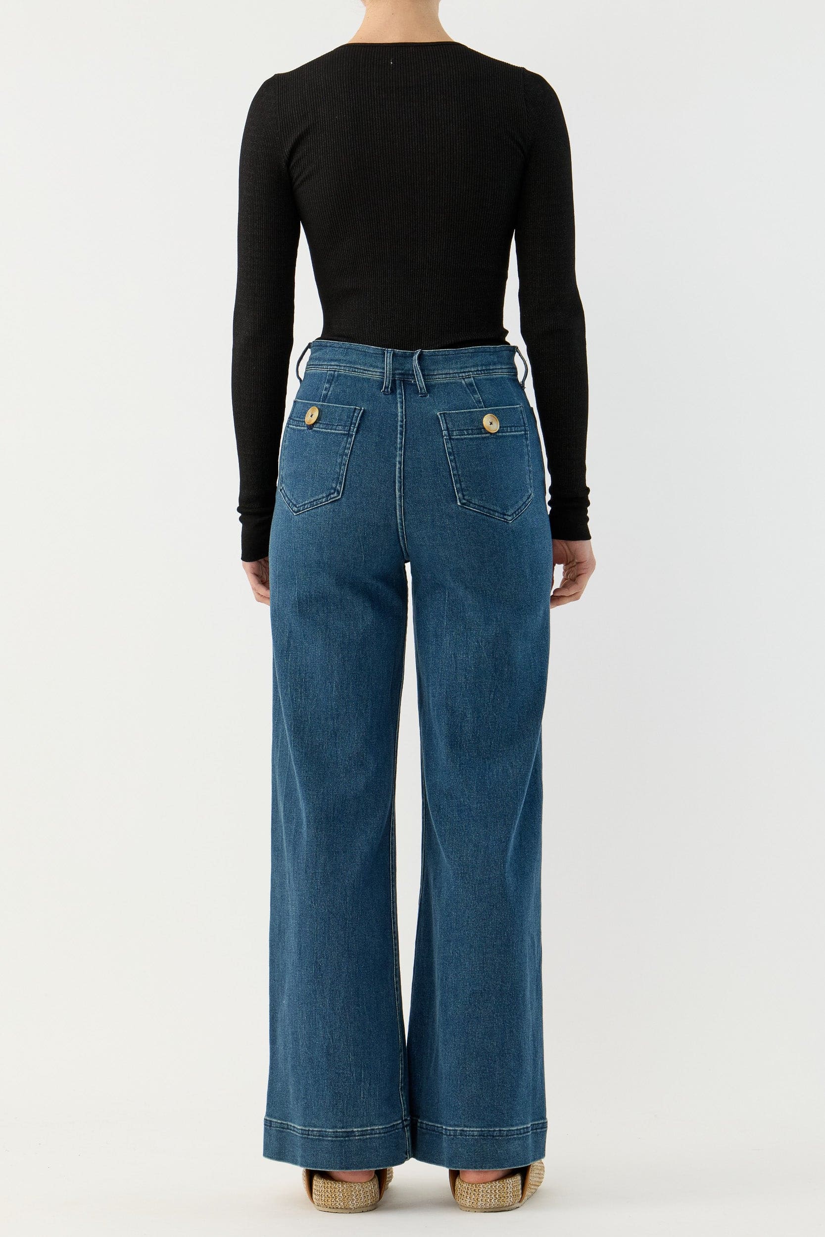 Clover Silk-Cotton Henley Long Sleeve Top