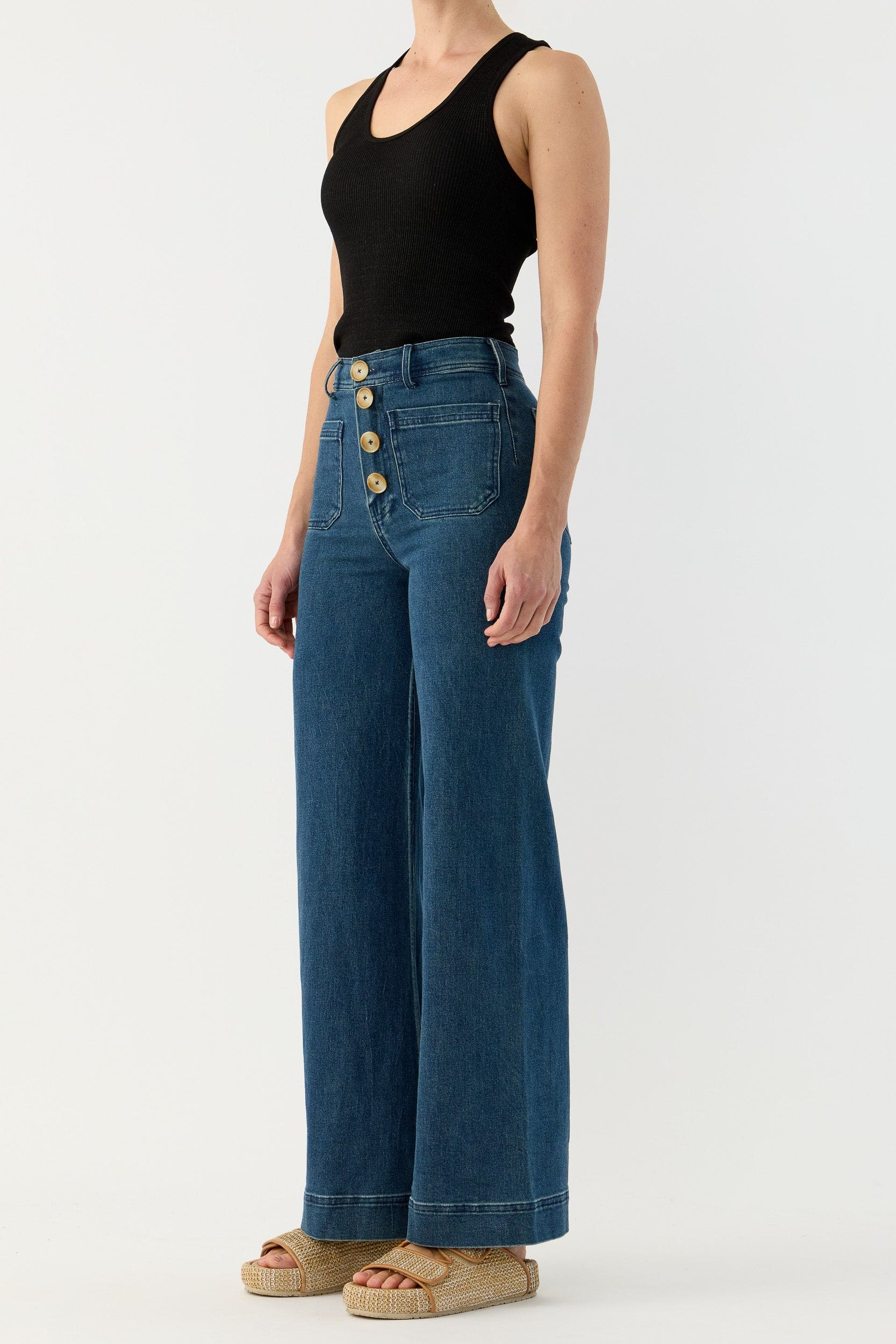 Clover Ribbed Silk-Cotton Scoop Neck Singlet