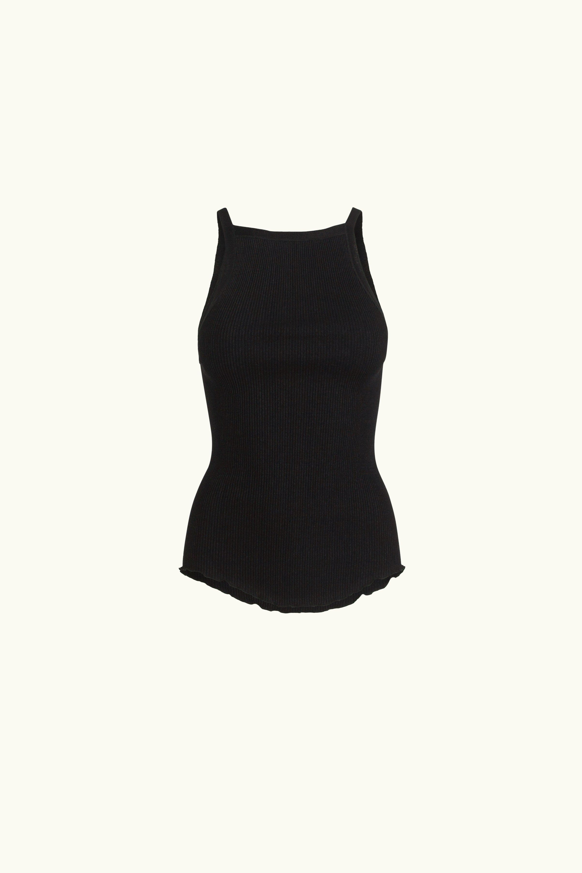 Clover Ribbed Silk-Cotton Tank