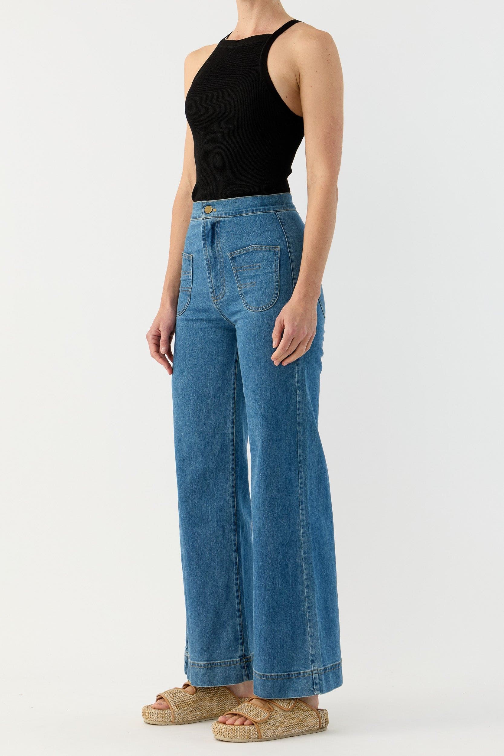 Clover Ribbed Silk-Cotton Tank