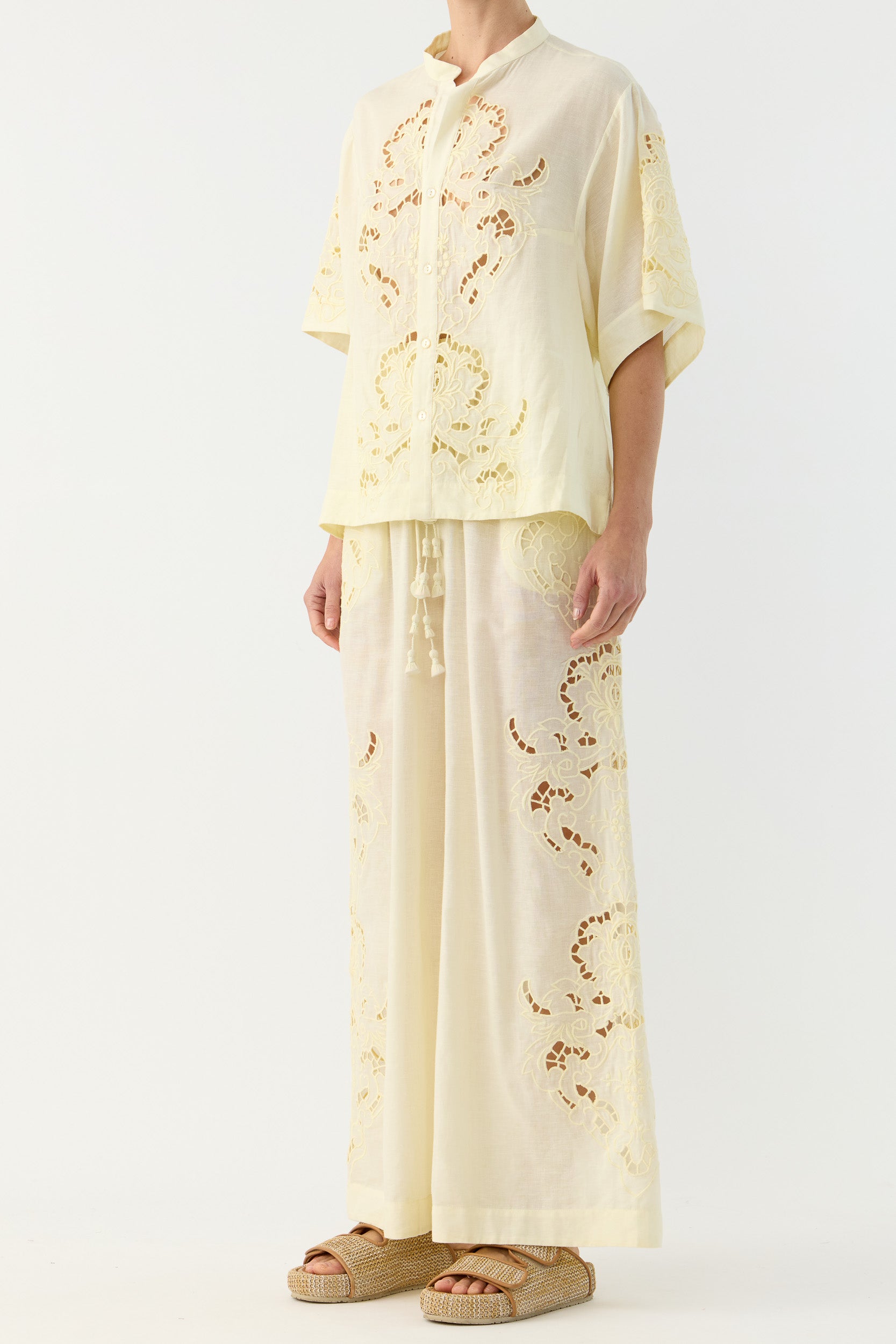Pascal Embroidered Cutout Pant