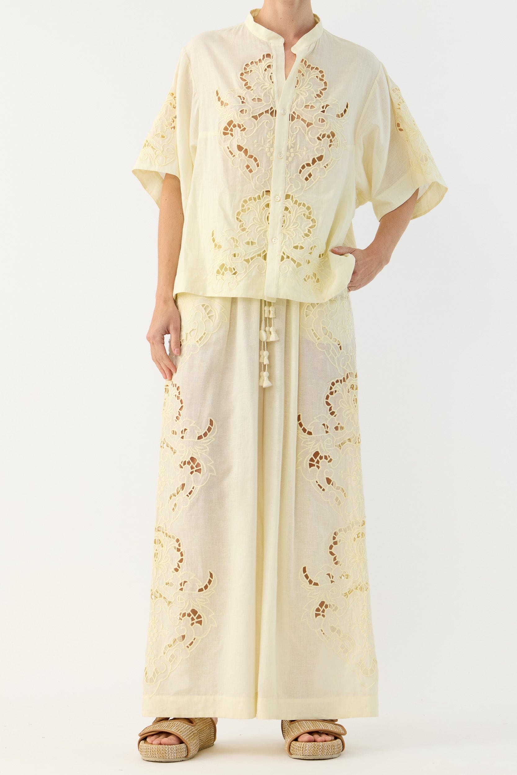 Pascal Embroidered Cutout Pant