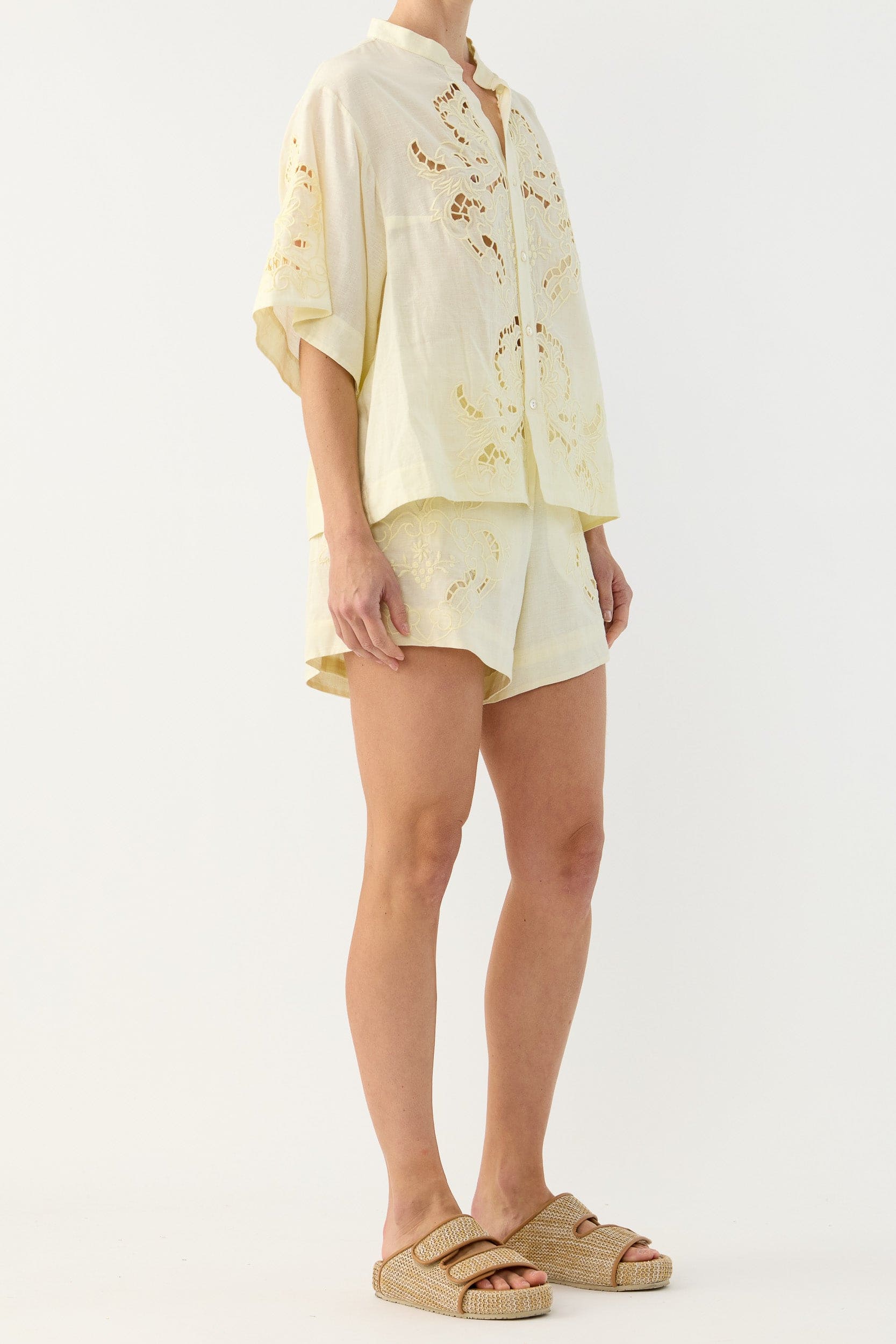 Pascal Embroidered Cutout Short