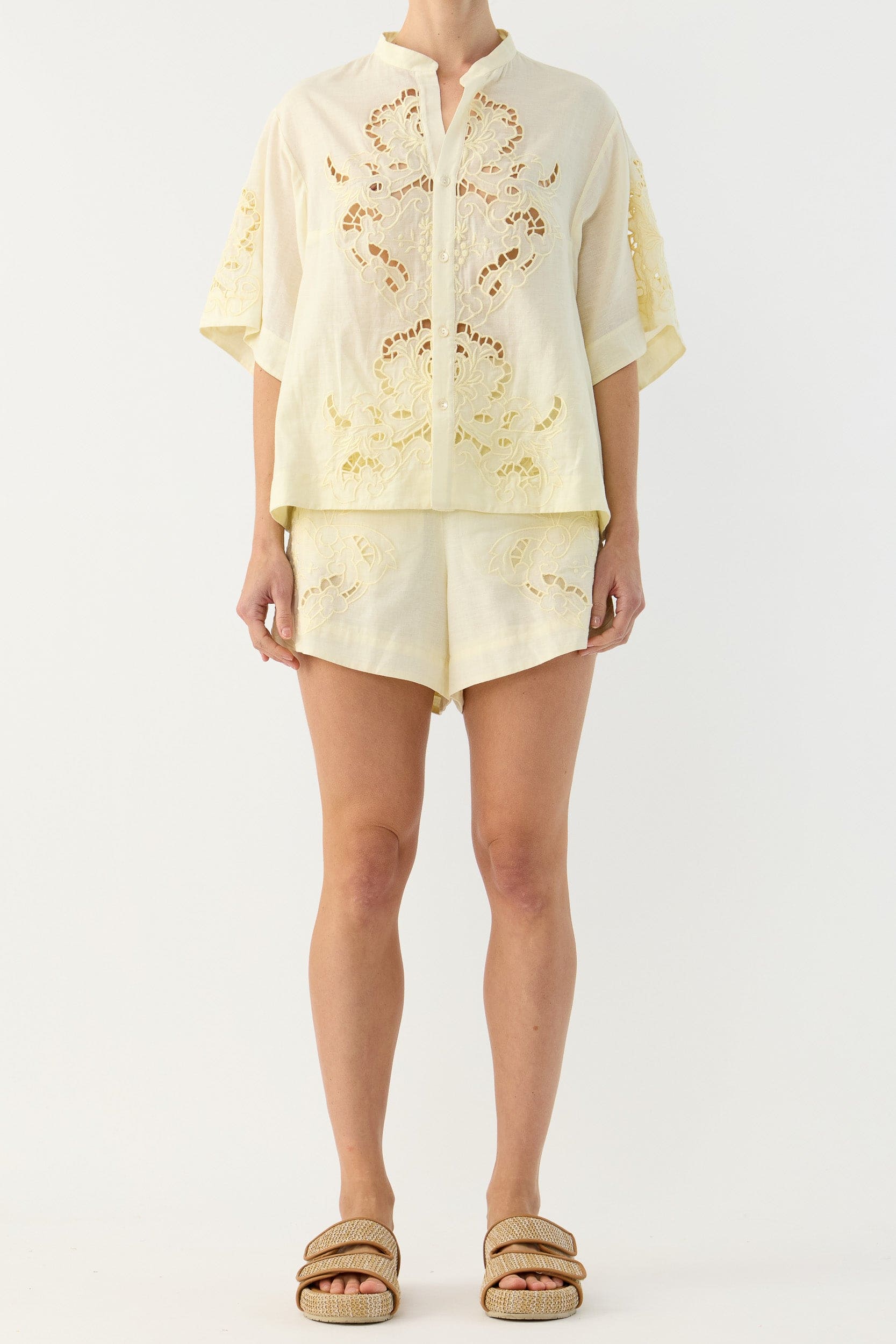 Pascal Embroidered Cutout Short