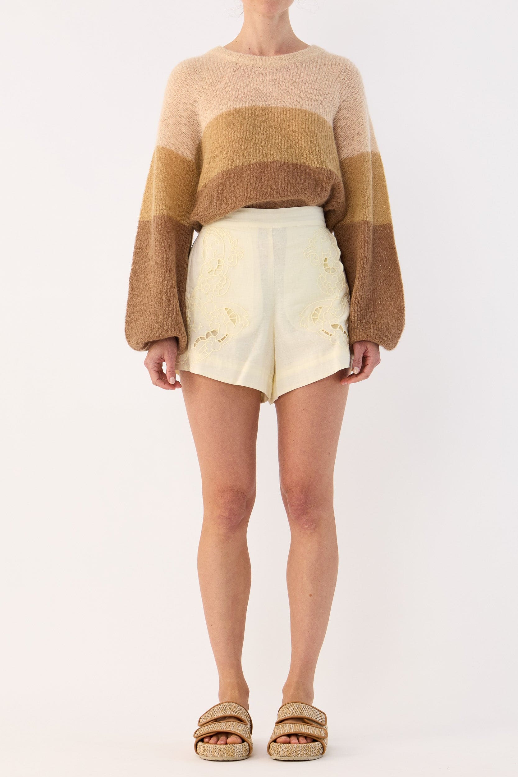 Inez Mohair-Wool Logo Knit Sweater