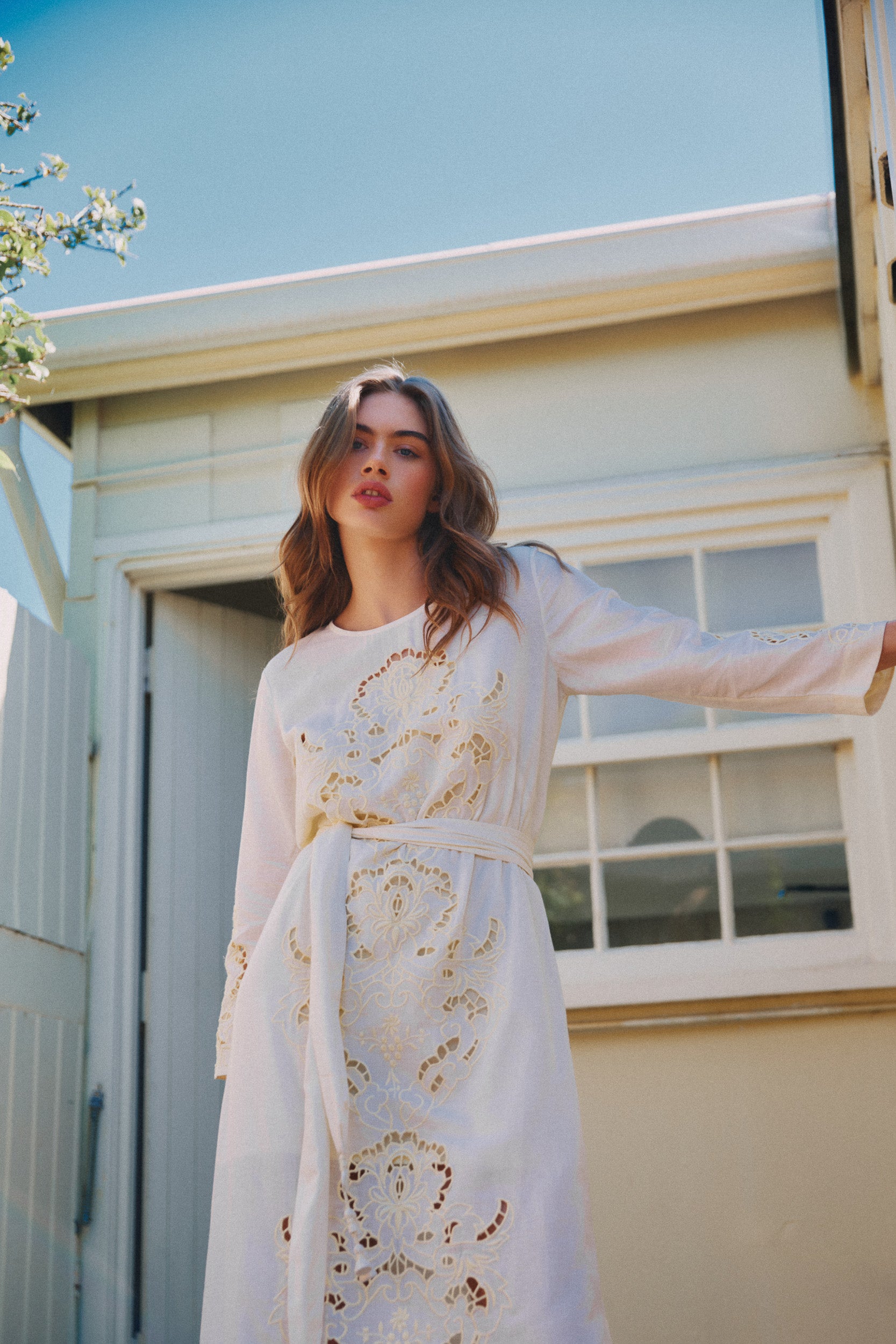 Pascal Embroidered Cutout Tunic Dress