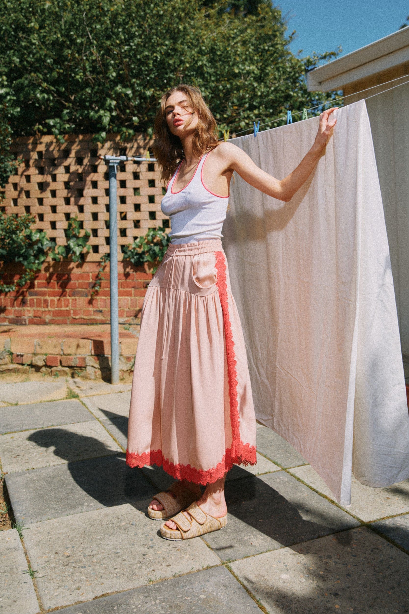 Carli Ribbed Silk-Cotton Singlet