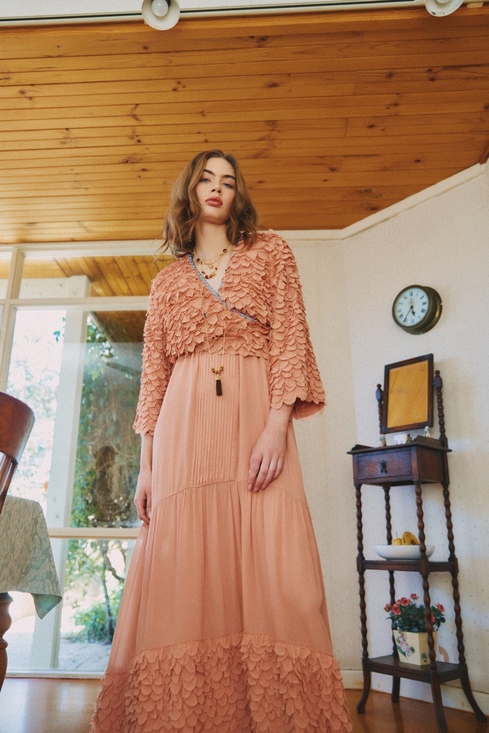 Gabbi Kelly Layered Gemstone & Spinning Sphere Necklace