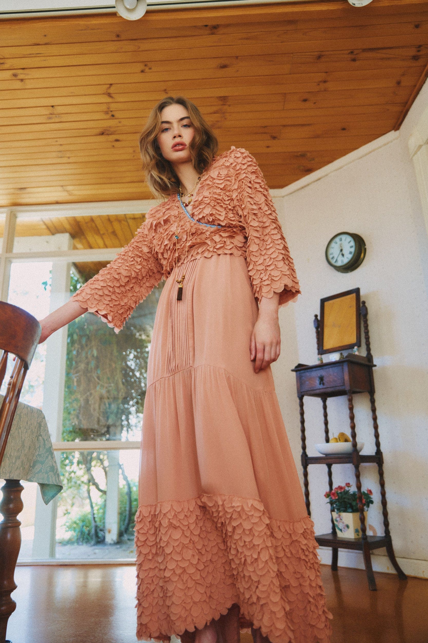 Addie Scalloped Chiffon Jacket