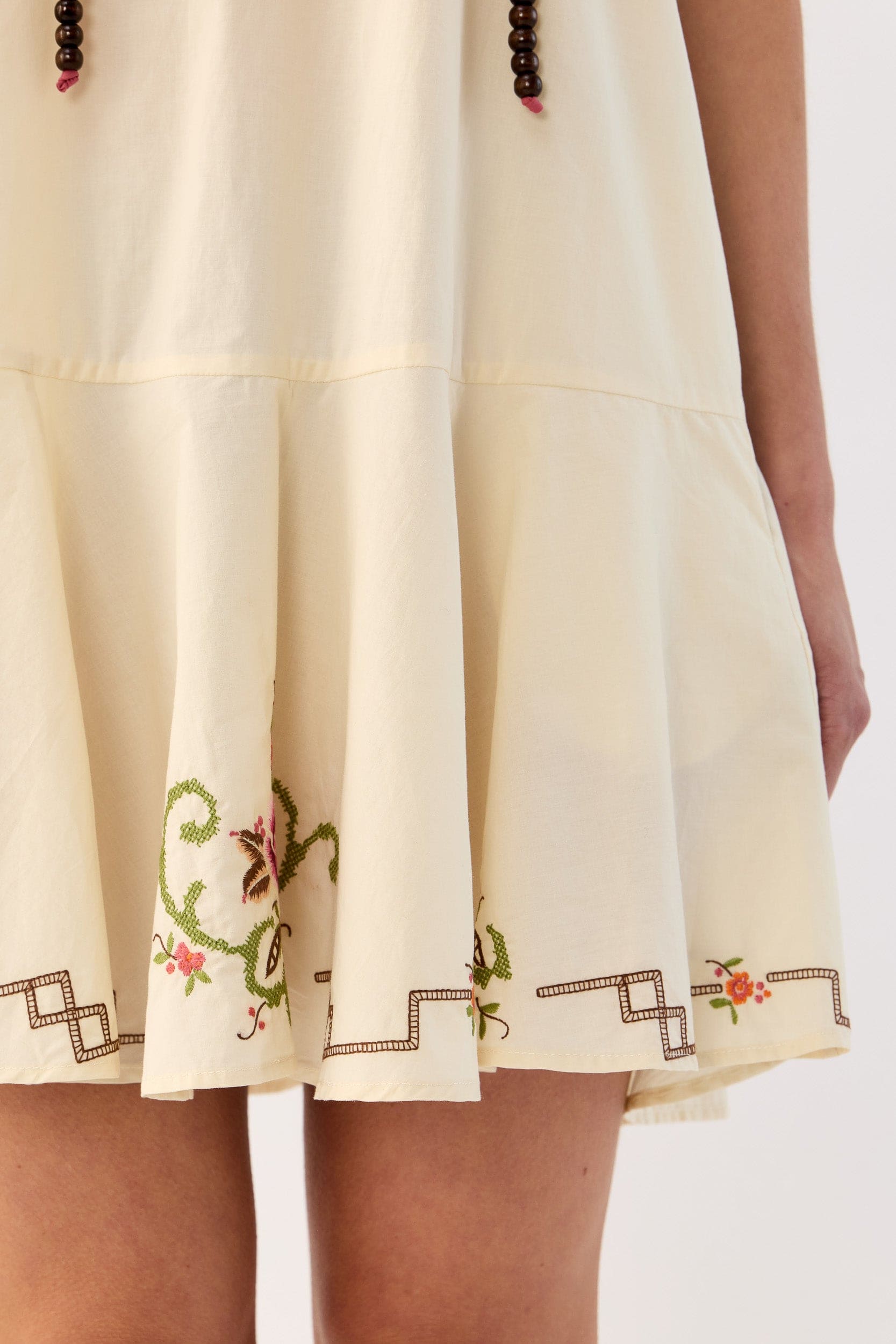 Esther Embroidered Cotton Short Dress