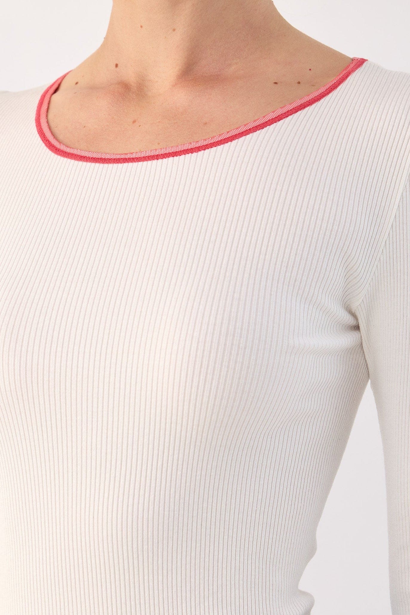 Carli Ribbed Silk-Cotton Long Sleeve Top