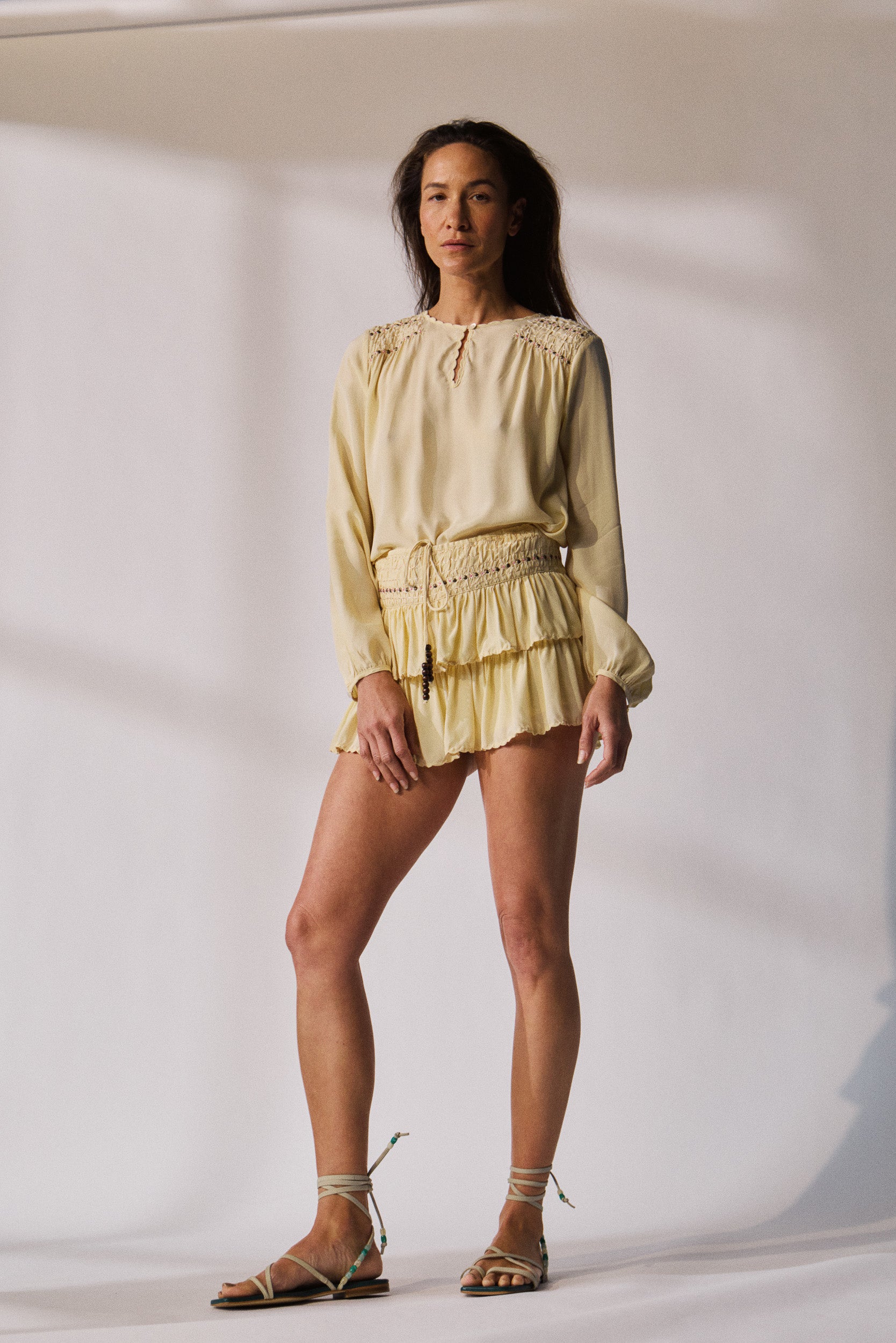 Gemini Crepe De Chine Frill Short