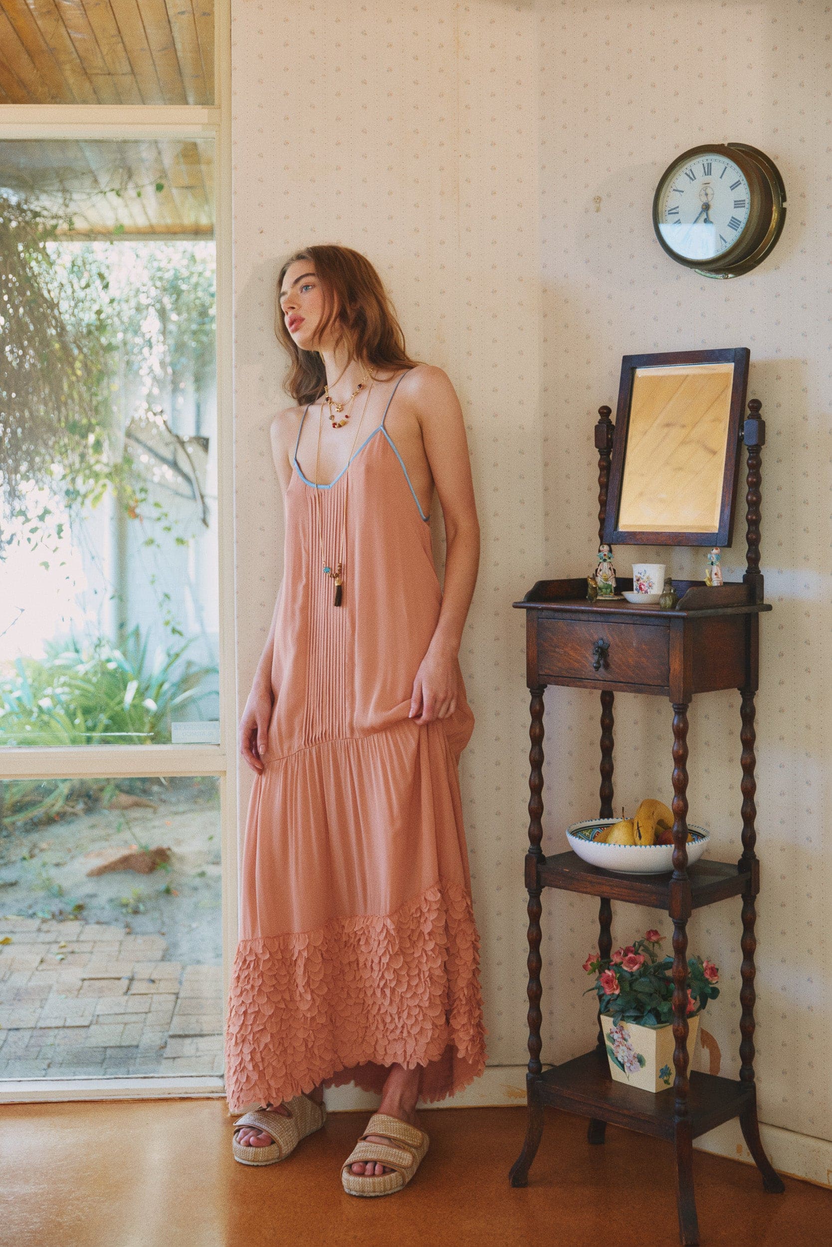 Addie Scalloped Chiffon Maxi Dress