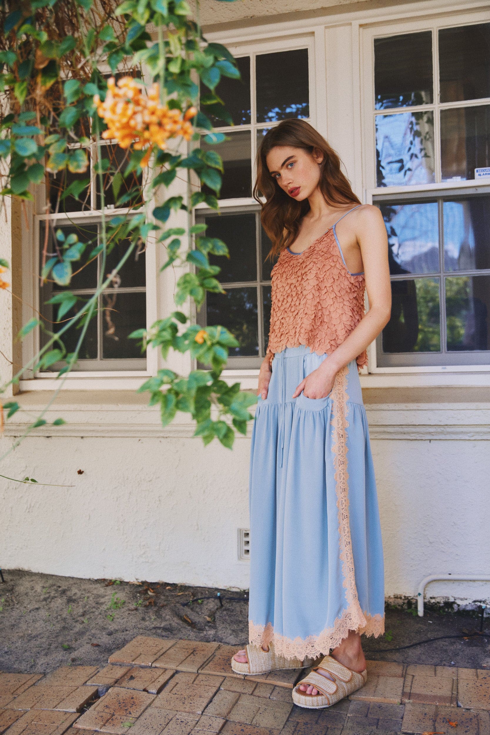 Brodie Silk & Lace Skirt