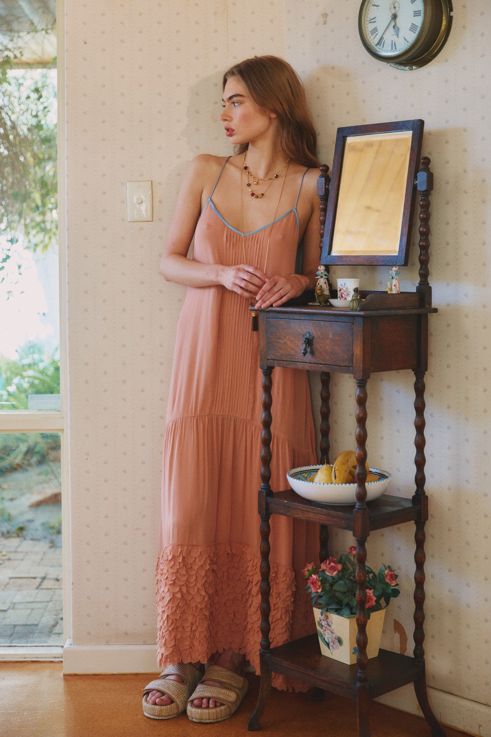 Gabbi Kelly Layered Gemstone & Spinning Sphere Necklace