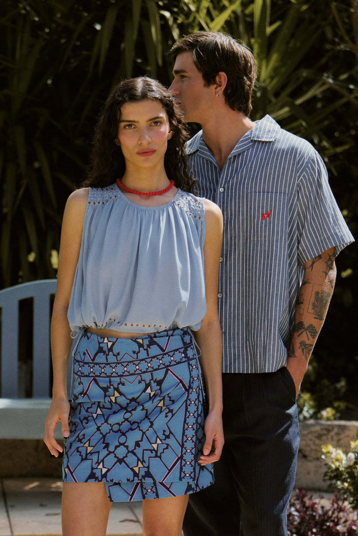 Jericho Embroidered Mini Wrap Skirt