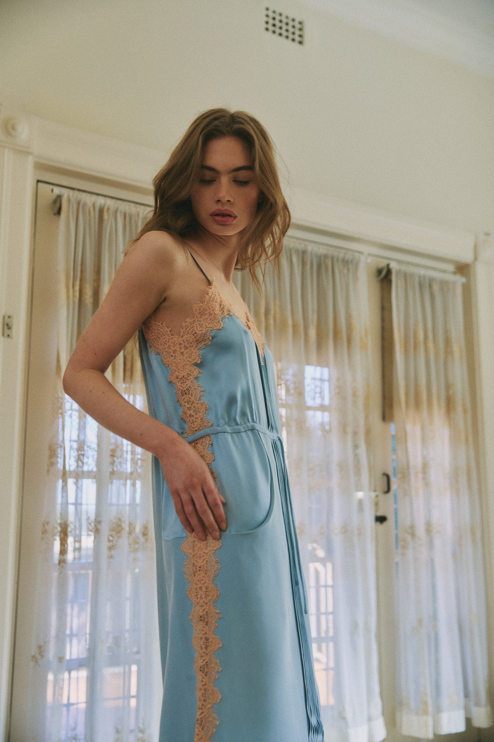 Brodie Silk & Lace Cami Dress