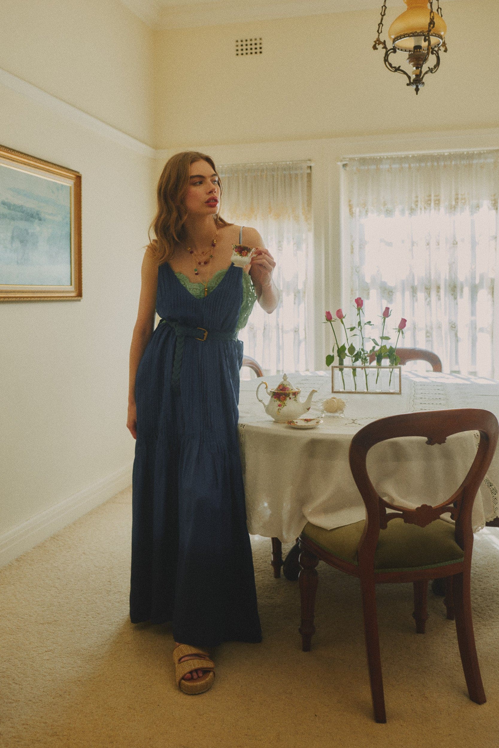 Ottavia Silk Dip-Dye Cami Dress