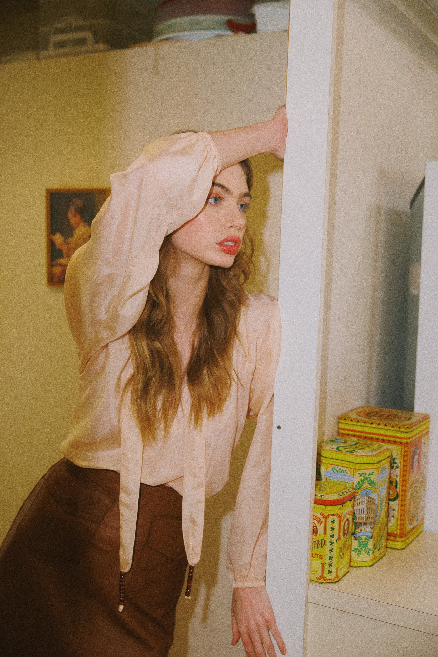 Amal Silk Habotai Long Sleeve Top