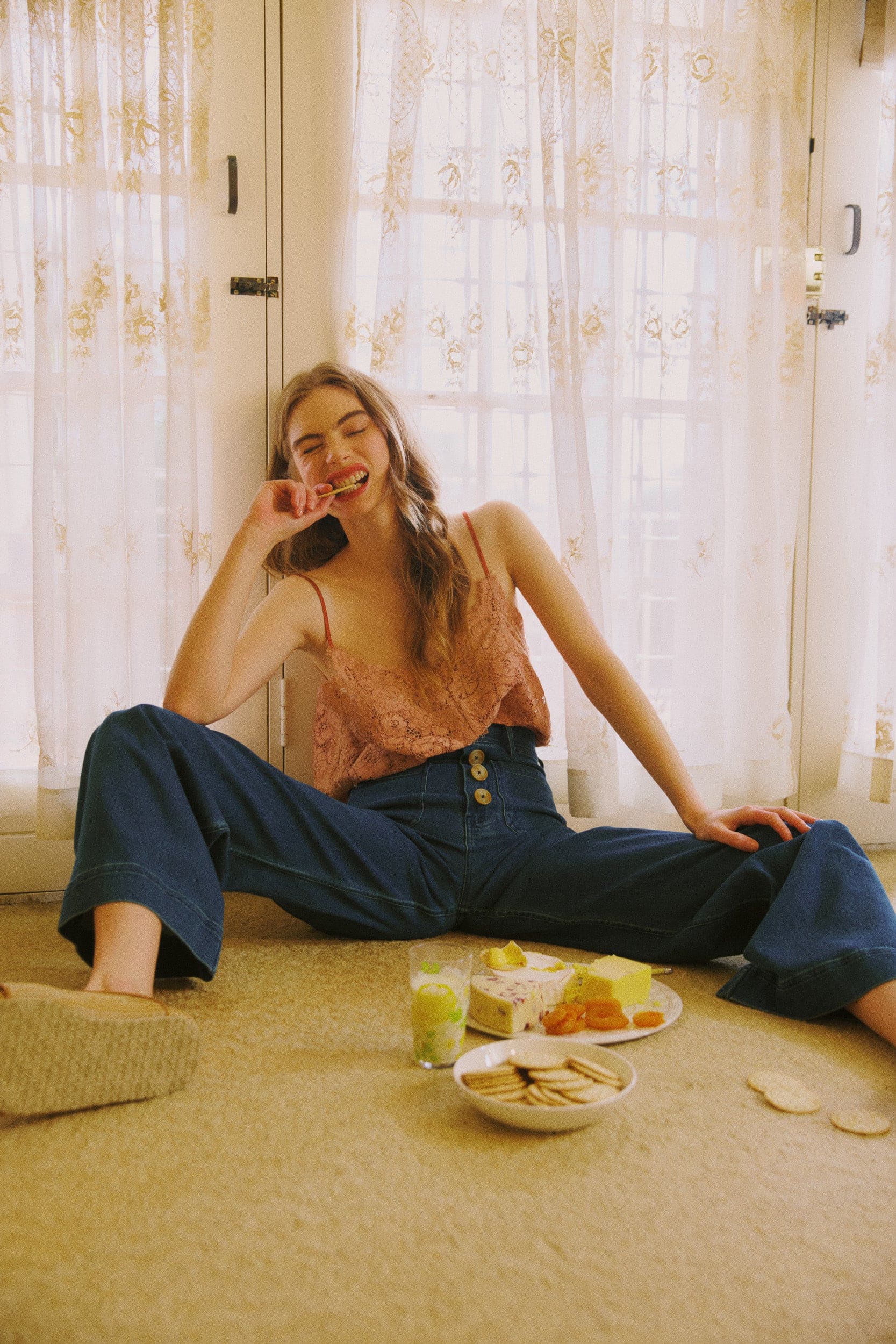 Tilly V Neck Lace Cami