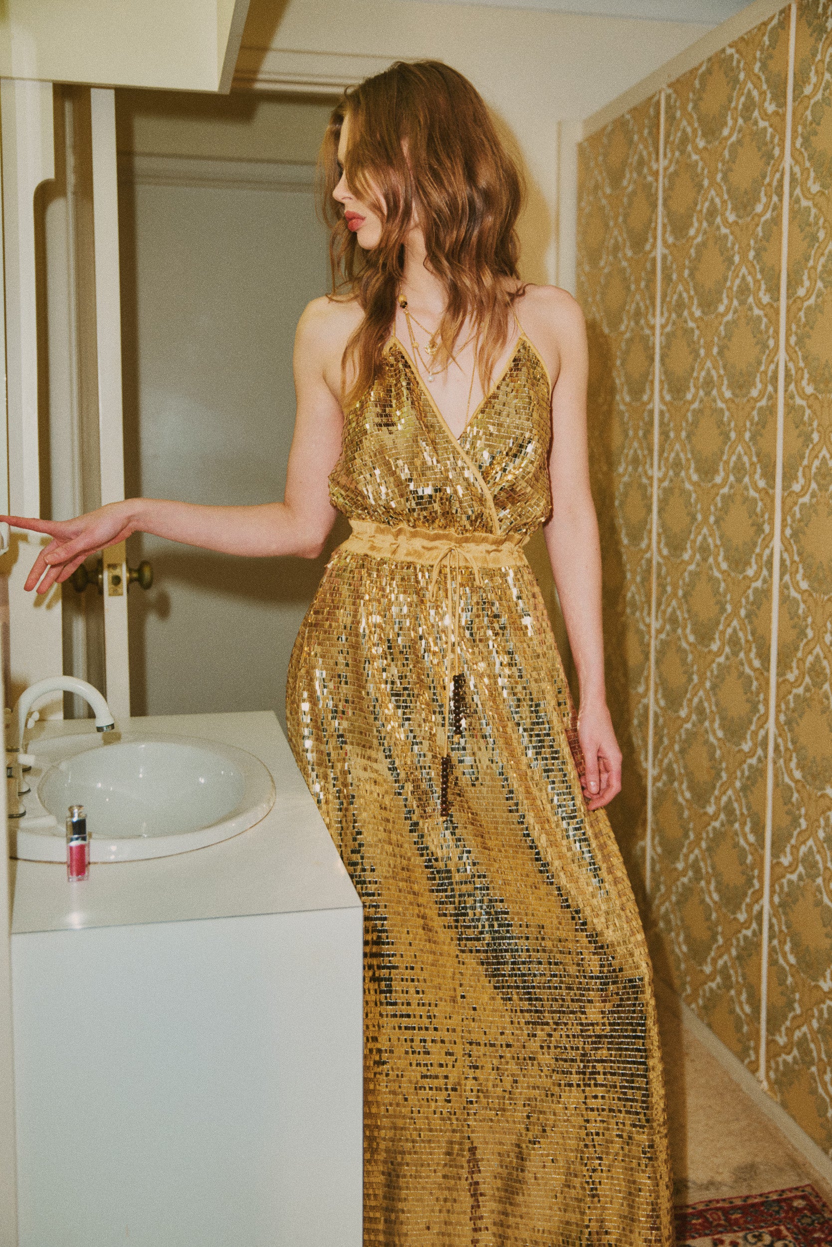 Marella Halter Neck Sequin Dress