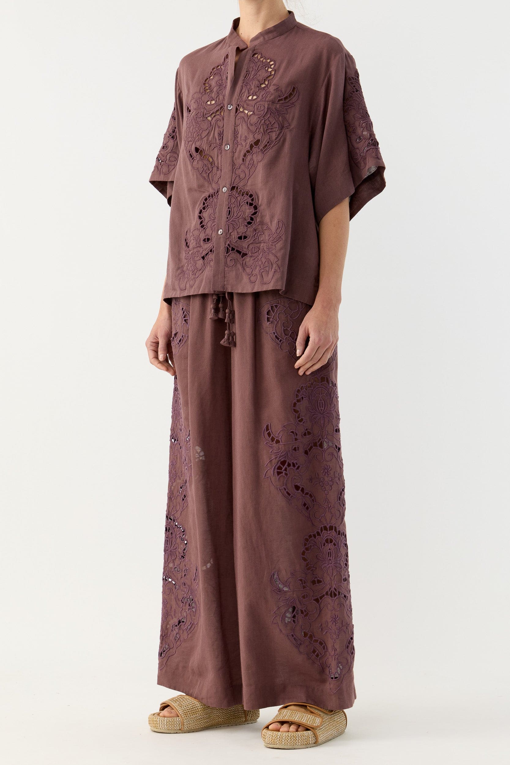 Pascal Embroidered Cutout Pant