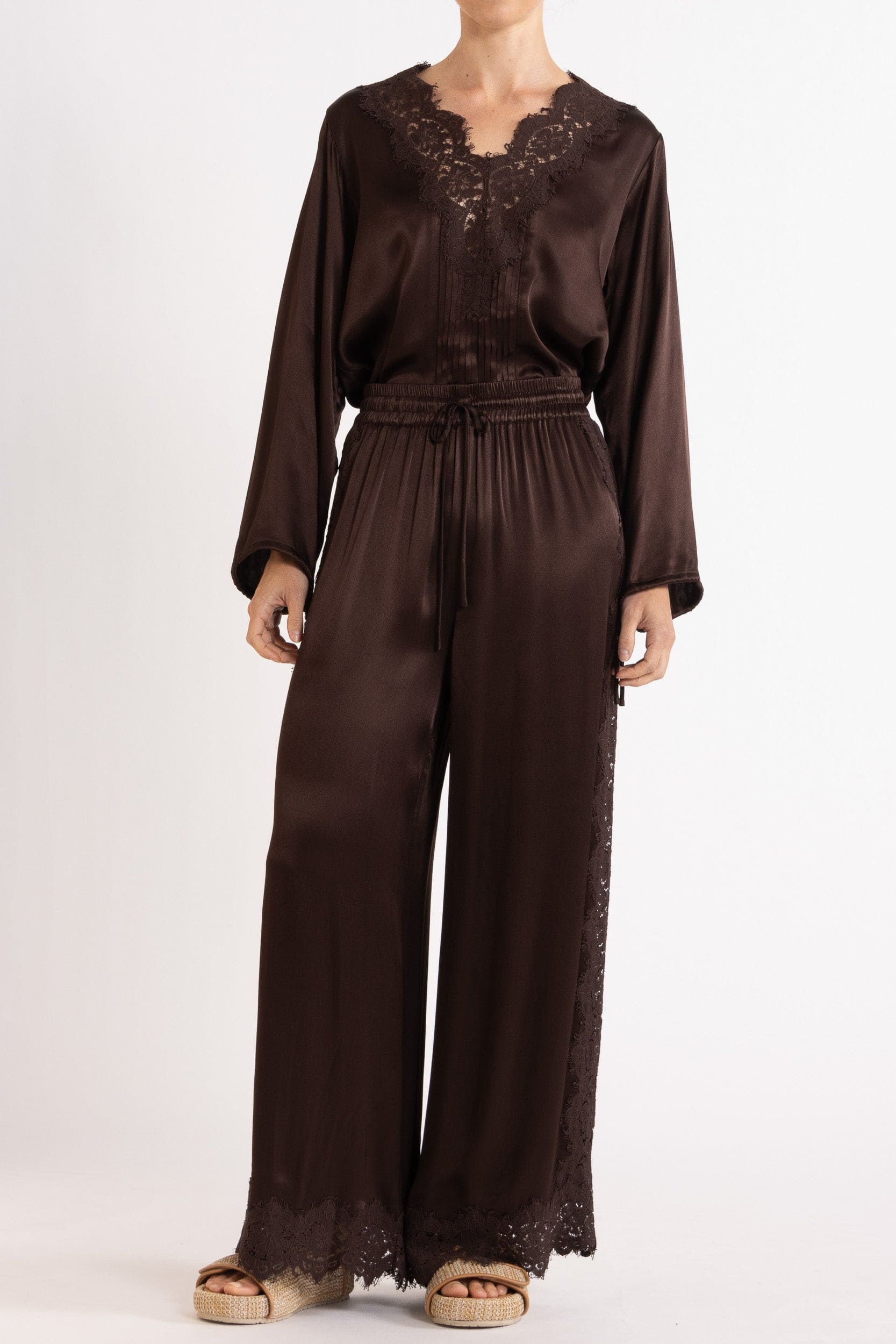 Lenny Satin Lace Pant