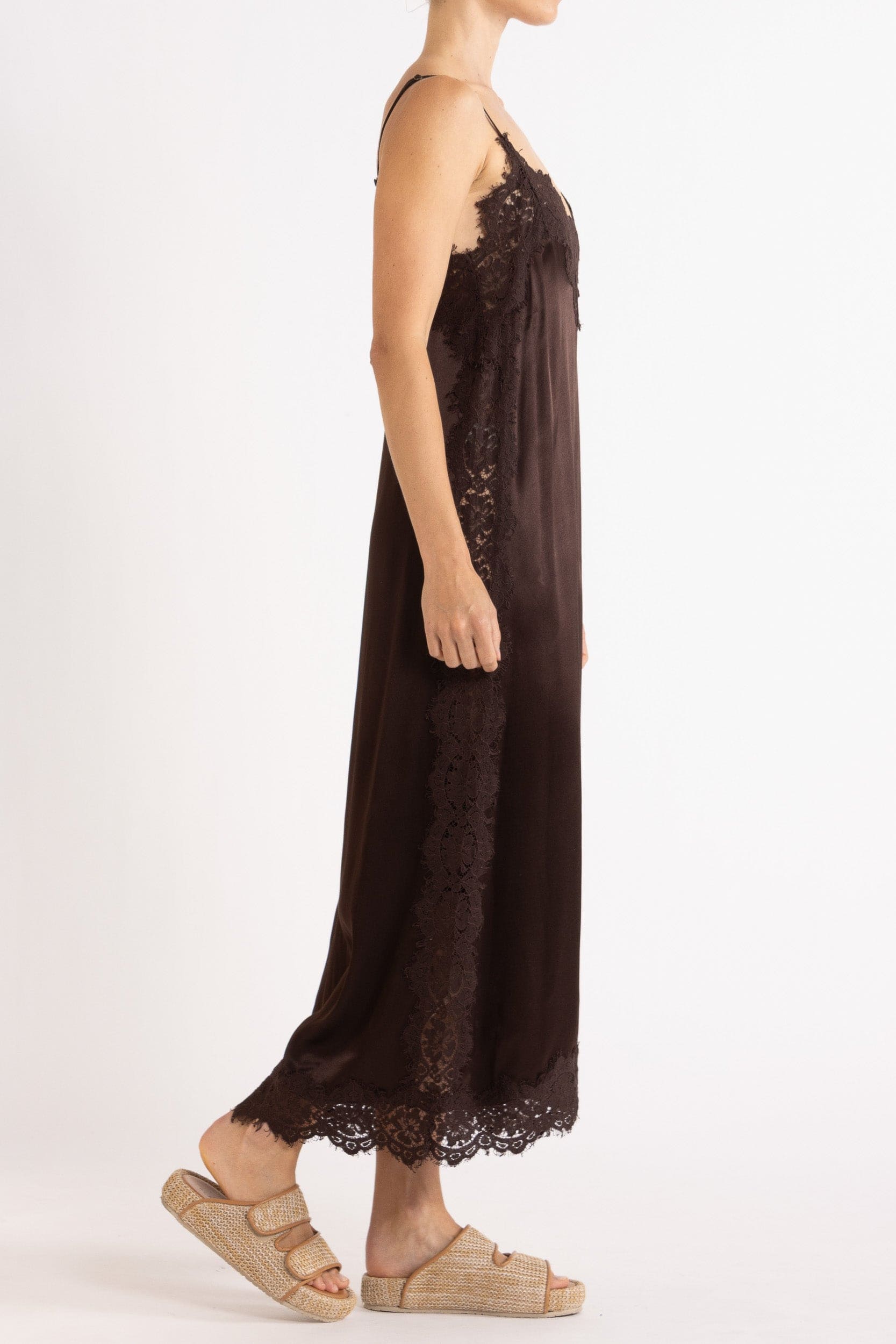Lenny Satin Lace Slip Dress