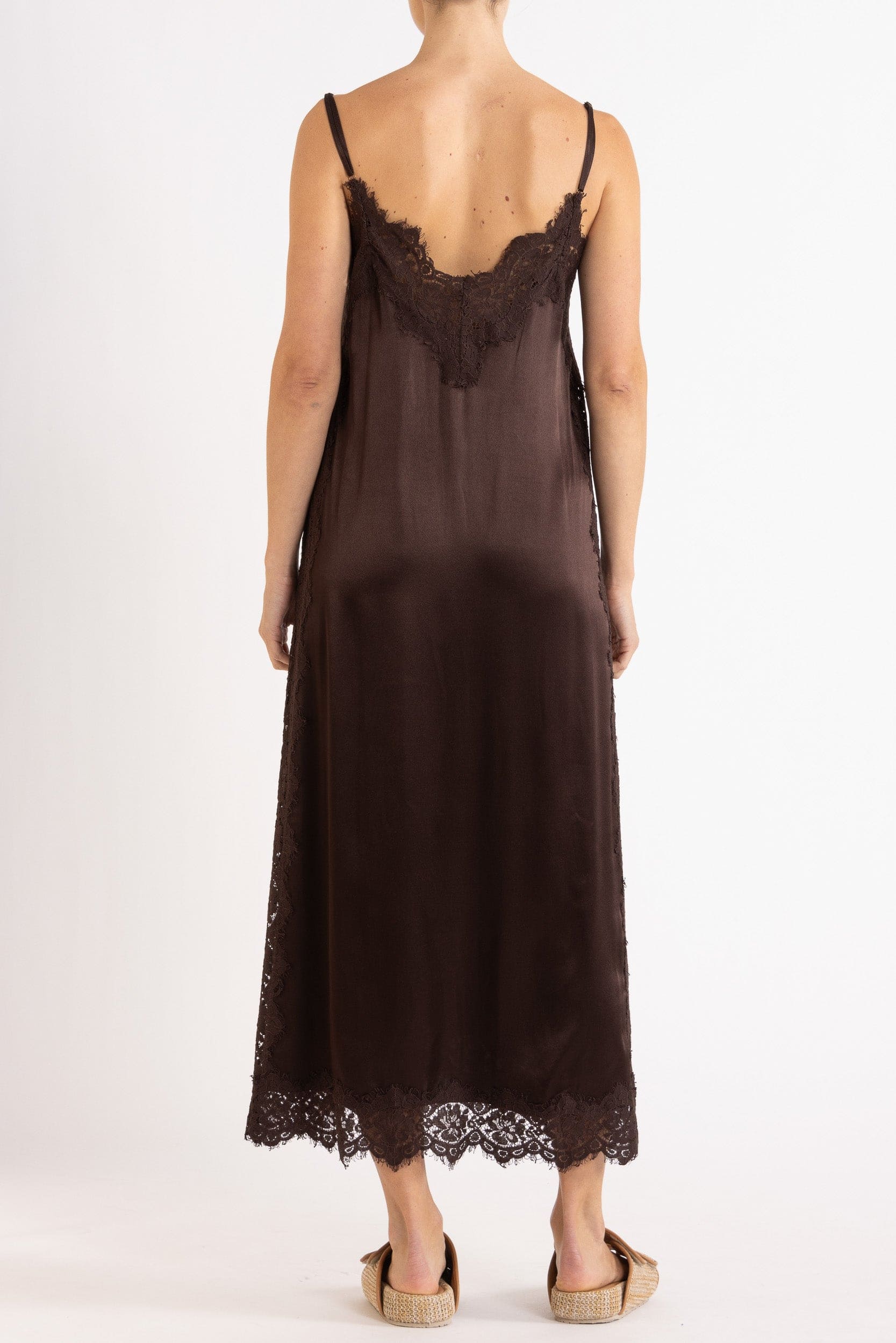 Lenny Satin Lace Slip Dress