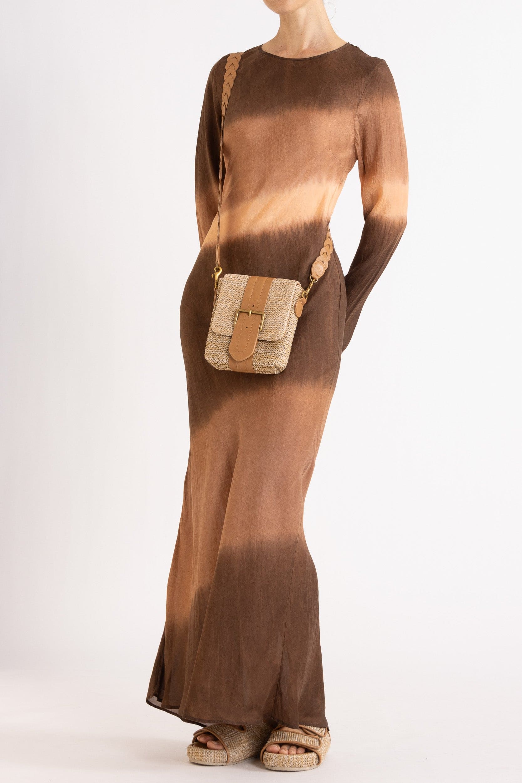 Camie Raffia & Leather Mini Bag