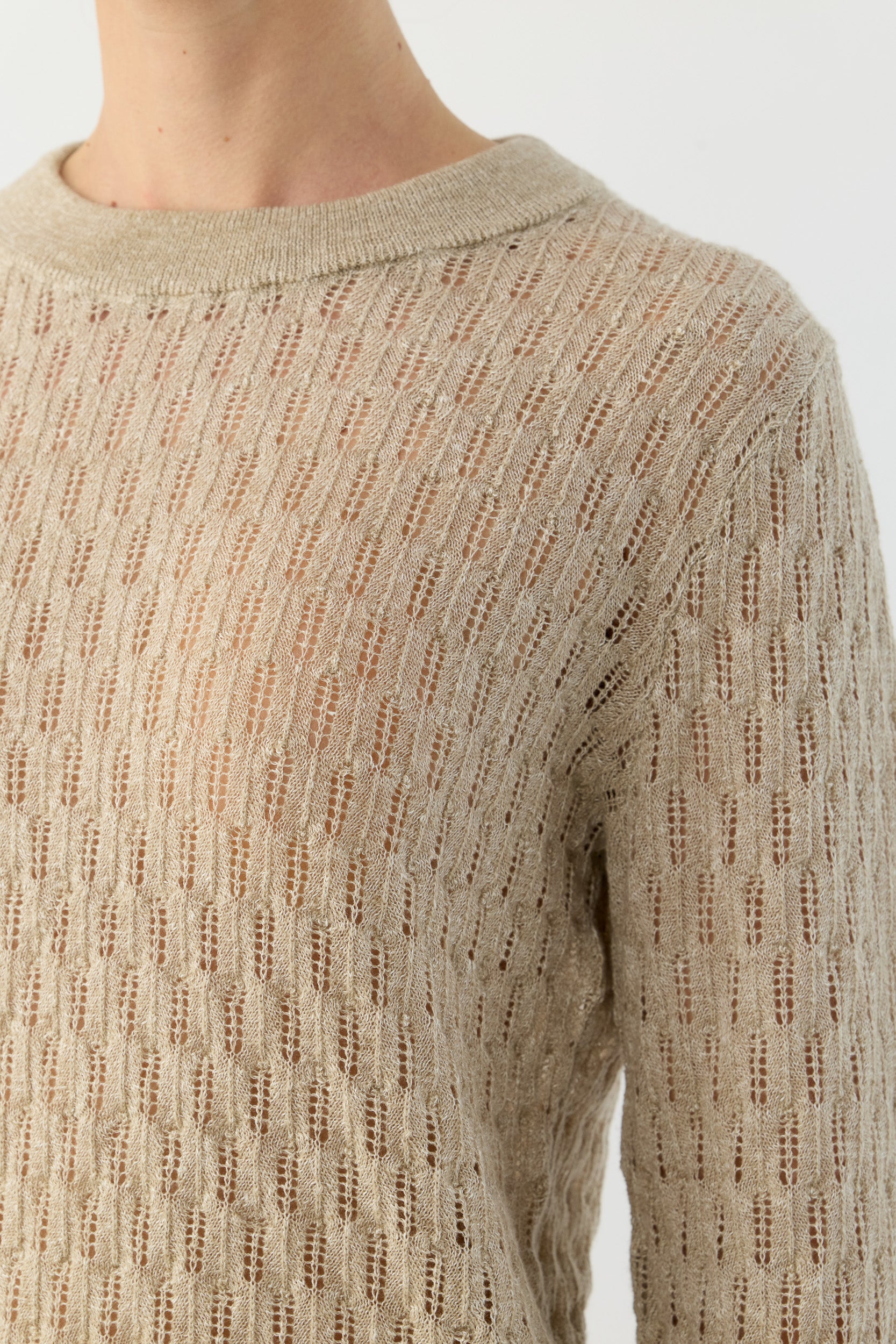 Miley Pointelle Merino Wool & Linen Sweater